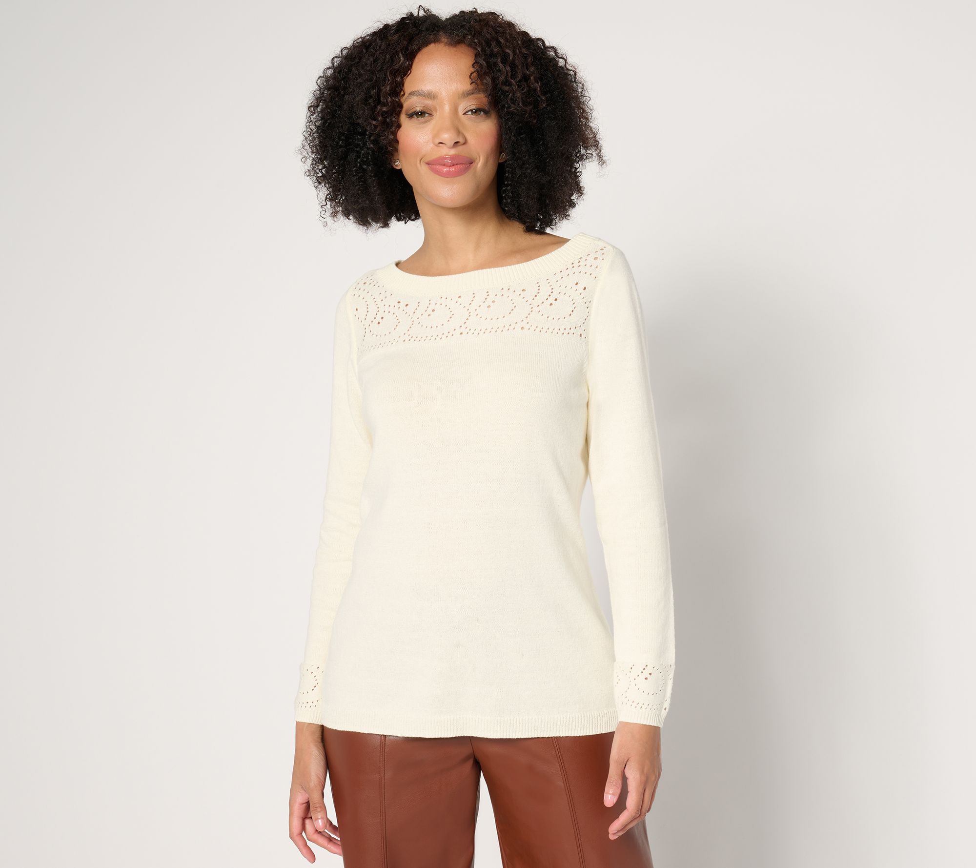 "As Is" Susan Graver Open Stitch Sweater
