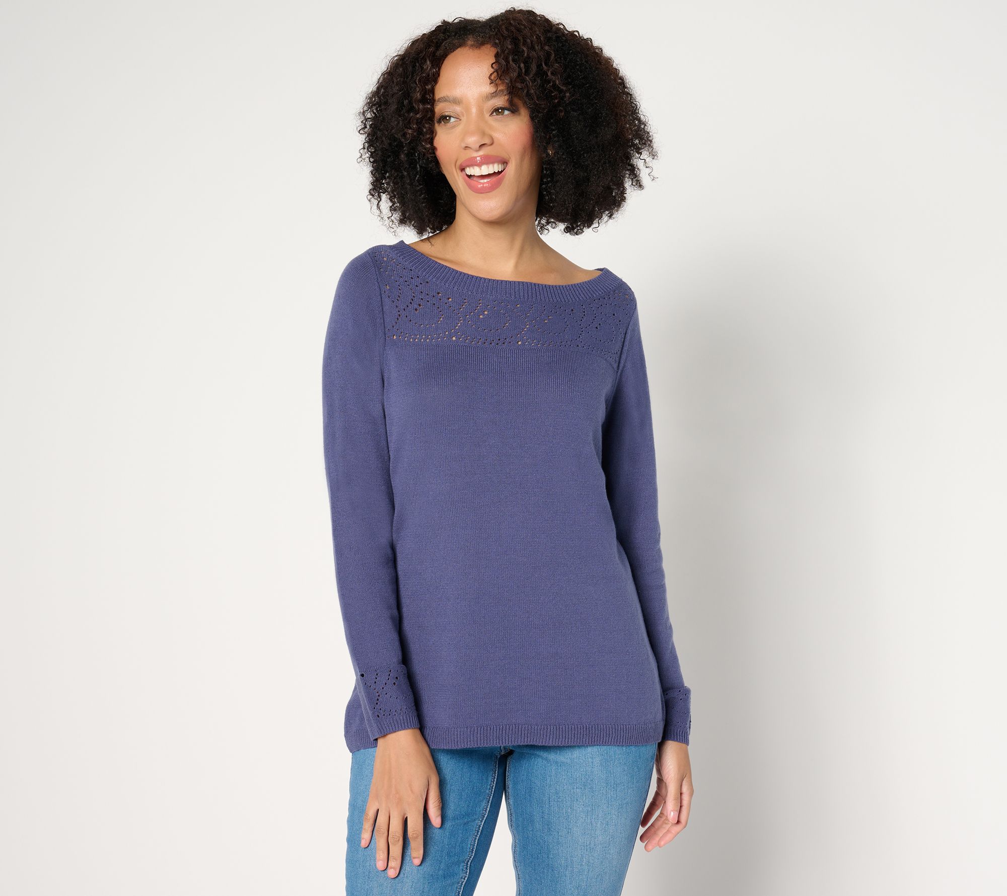 "As Is" Susan Graver Open Stitch Sweater