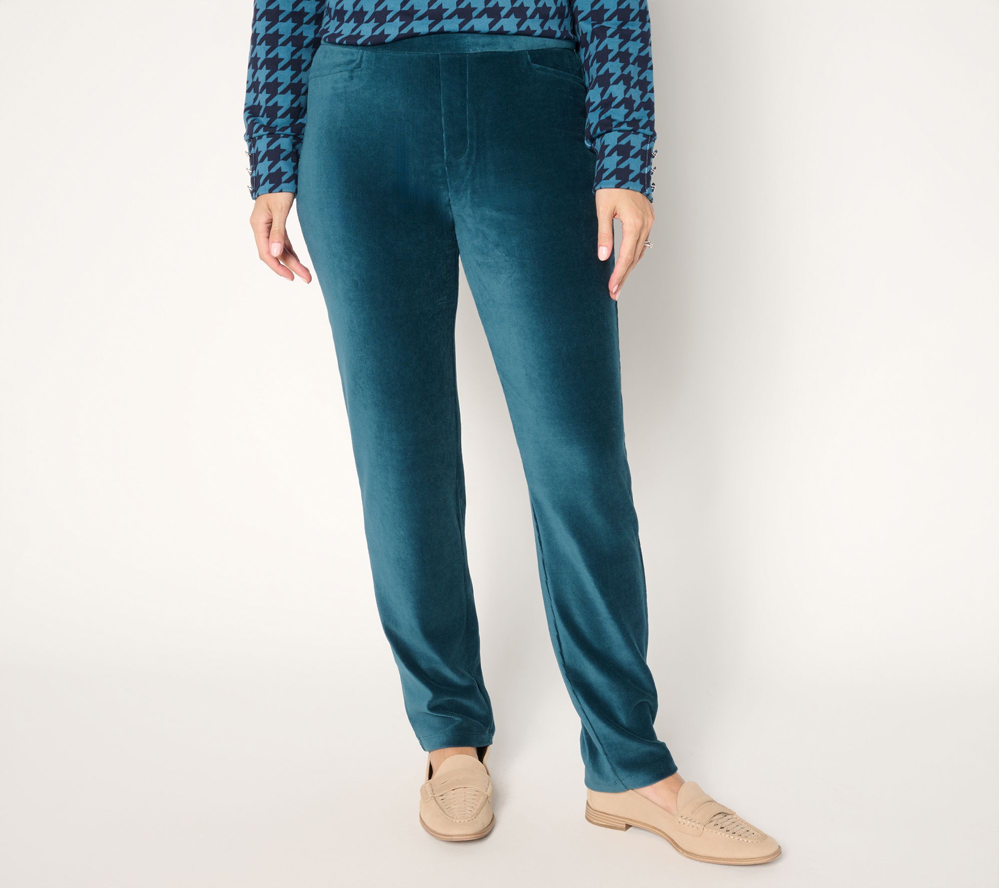 Susan Graver Weekend Knit Corduroy Straight Leg Pant
