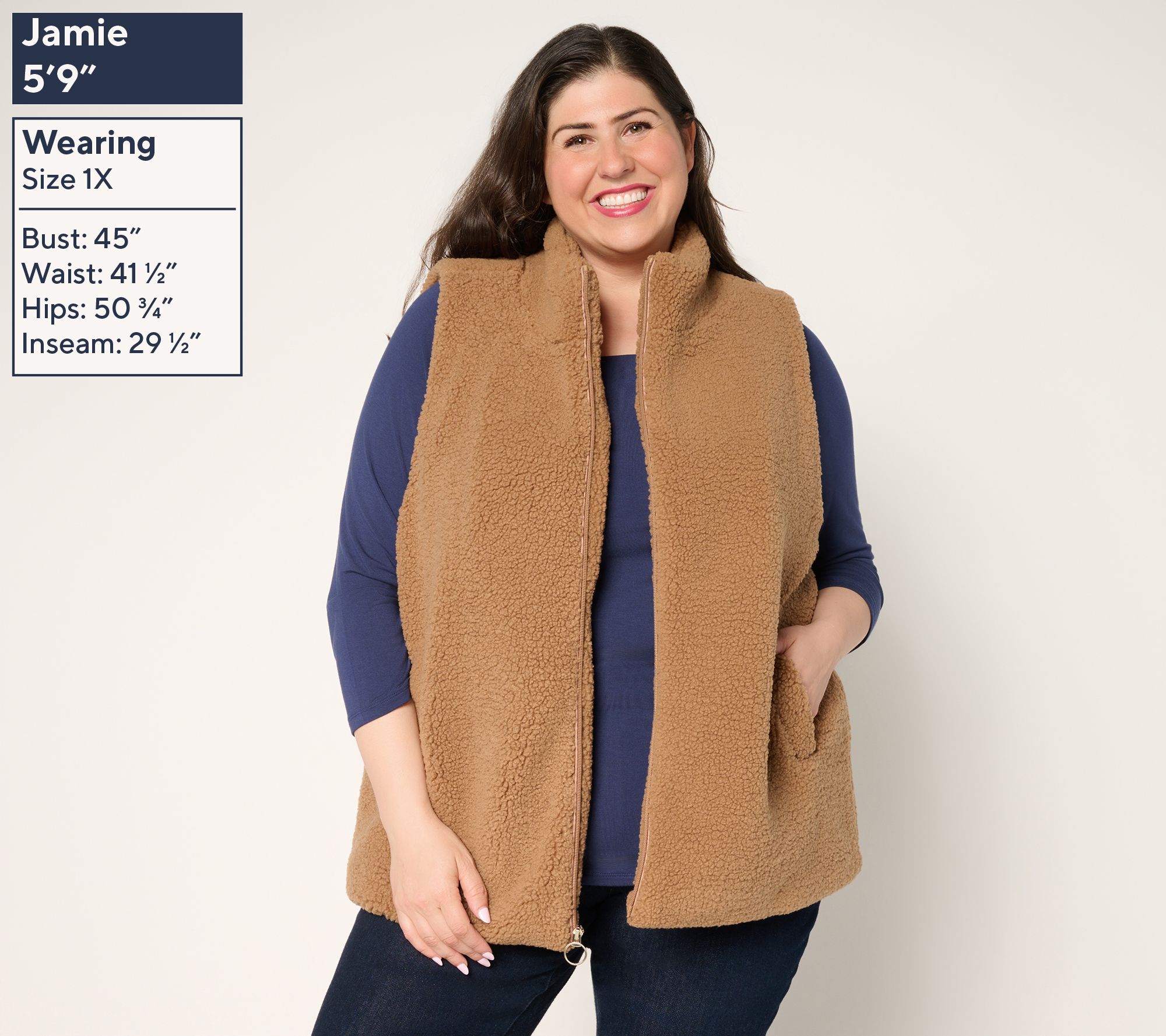 Susan Graver Weekend Regular Knit Boucle Zip Front Vest