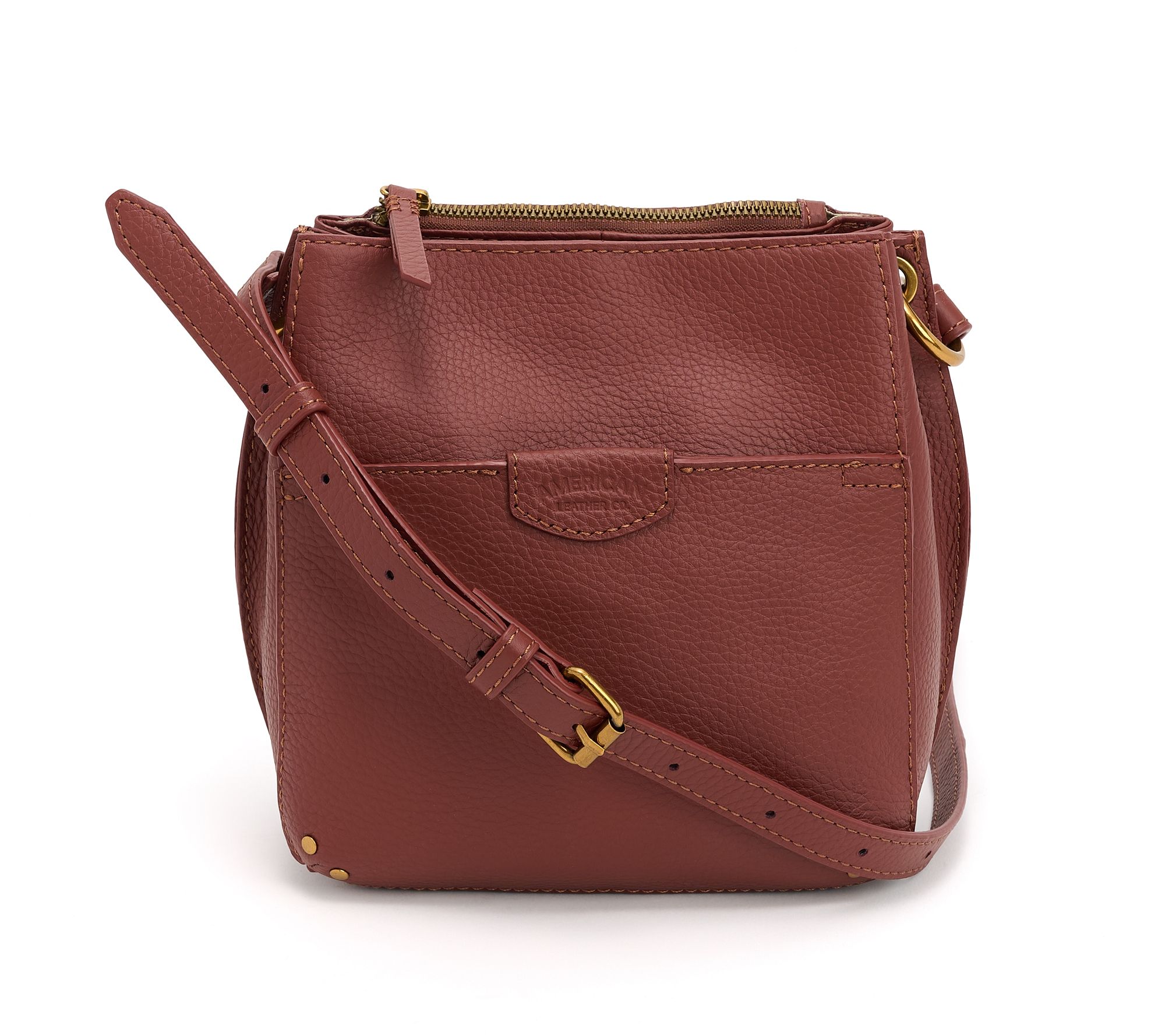 American Leather Co. Cindy Leather Triple Entry Crossbody