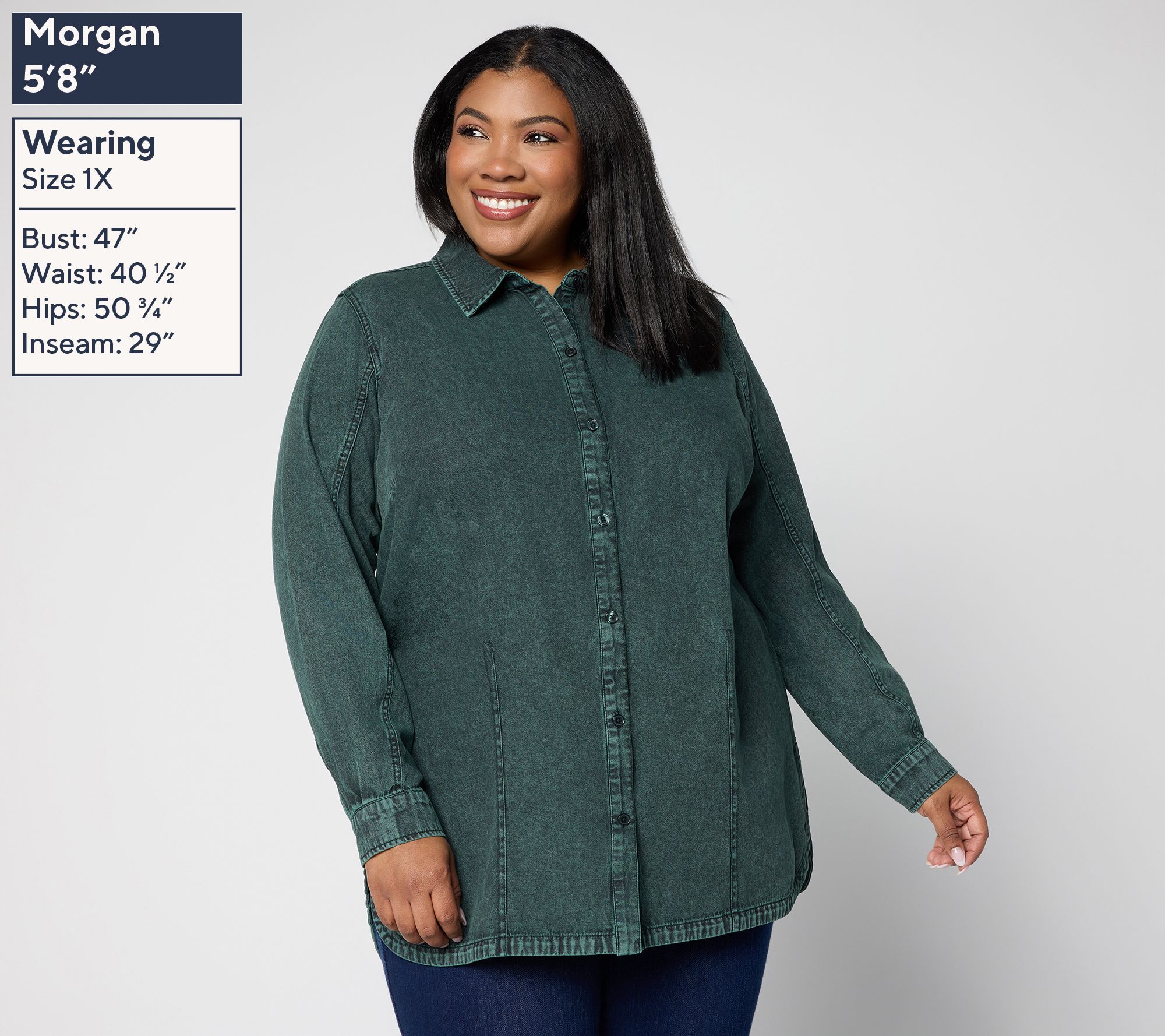 Joan Rivers Vintage Wash Classic Cotton Denim Shirt - QVC.com