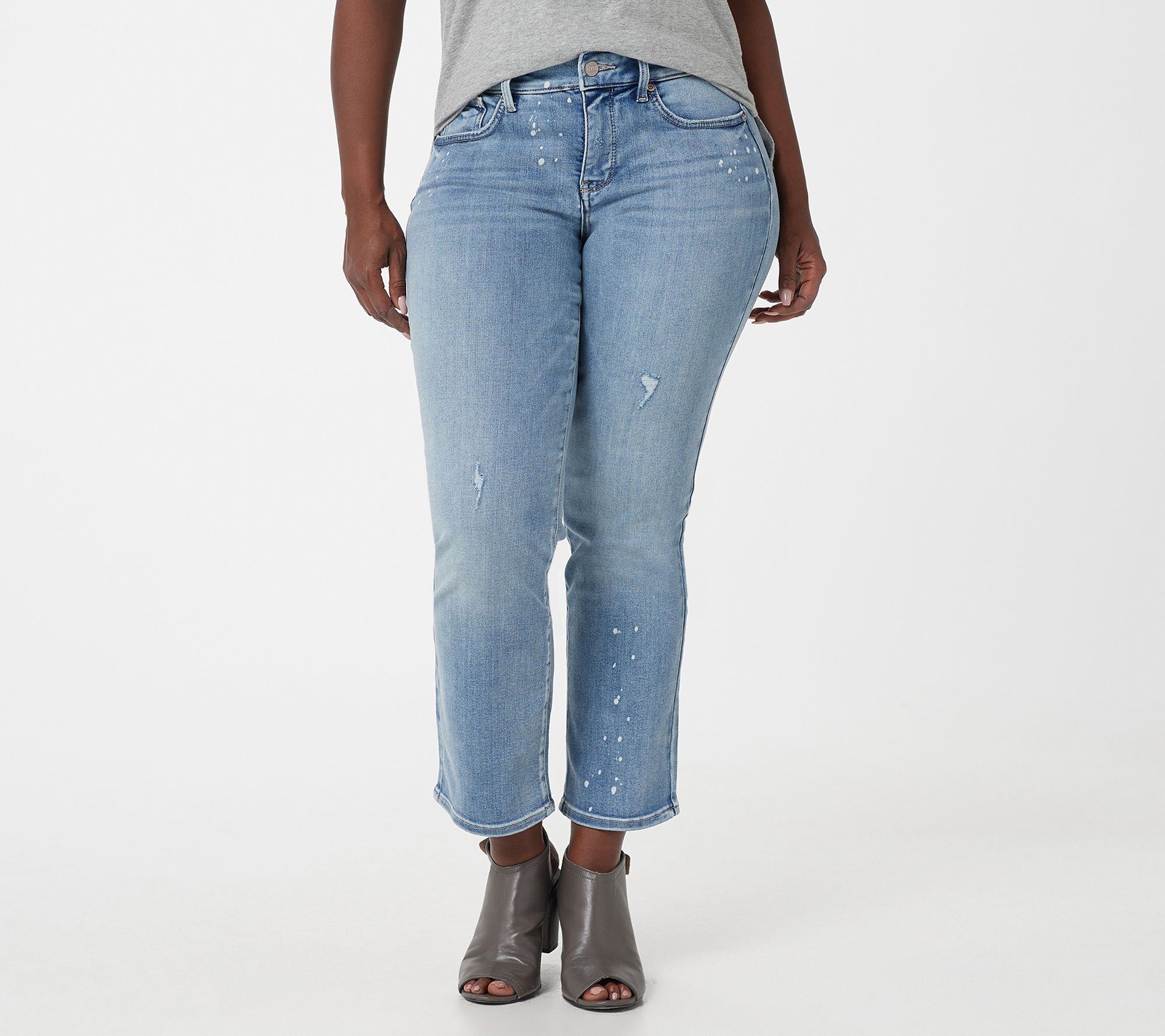 "As Is" NYDJ Marilyn Straight Ankle Jeans- Sandspur