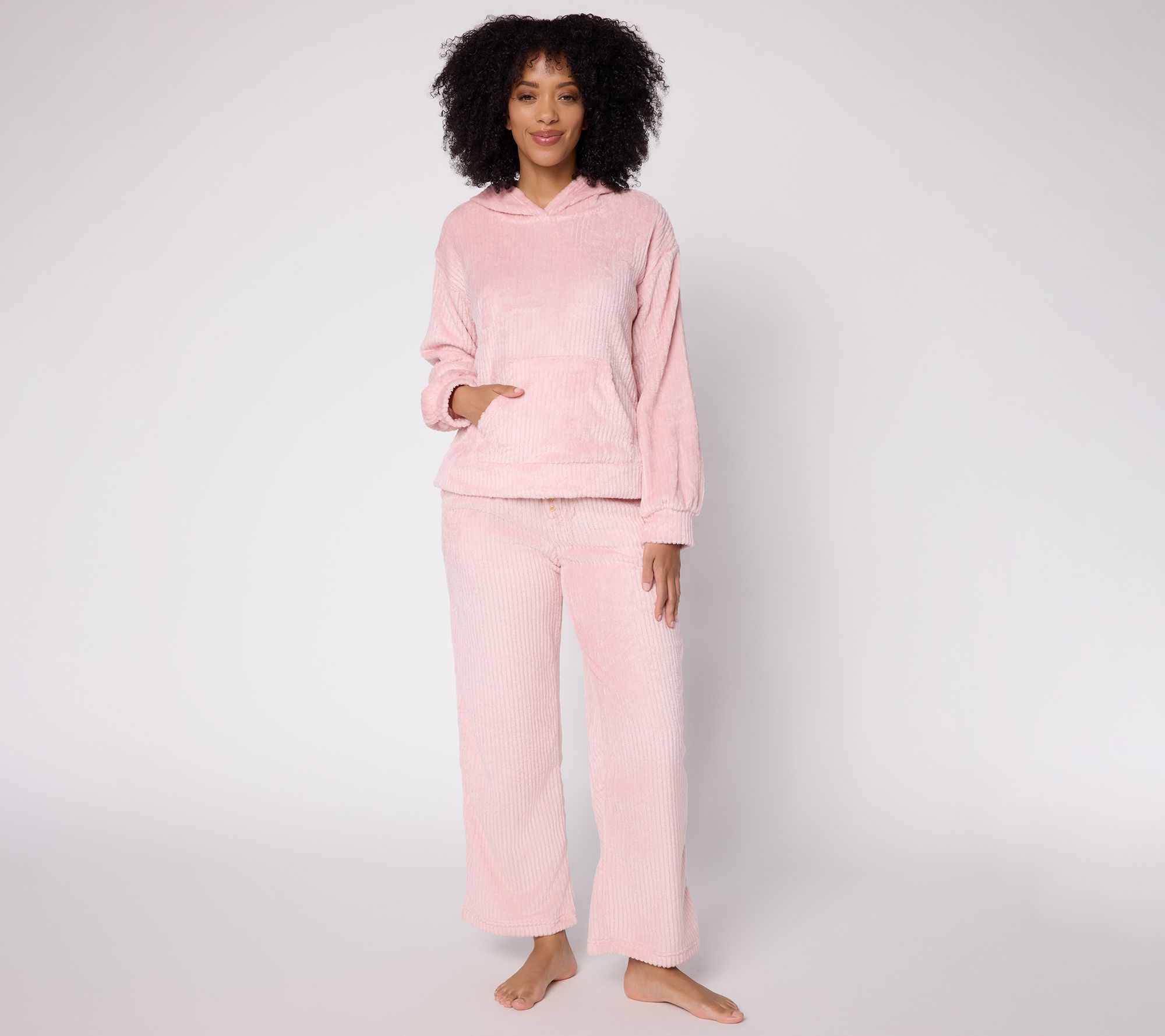 MUK LUKS Silky Velour Hooded Lounge Set