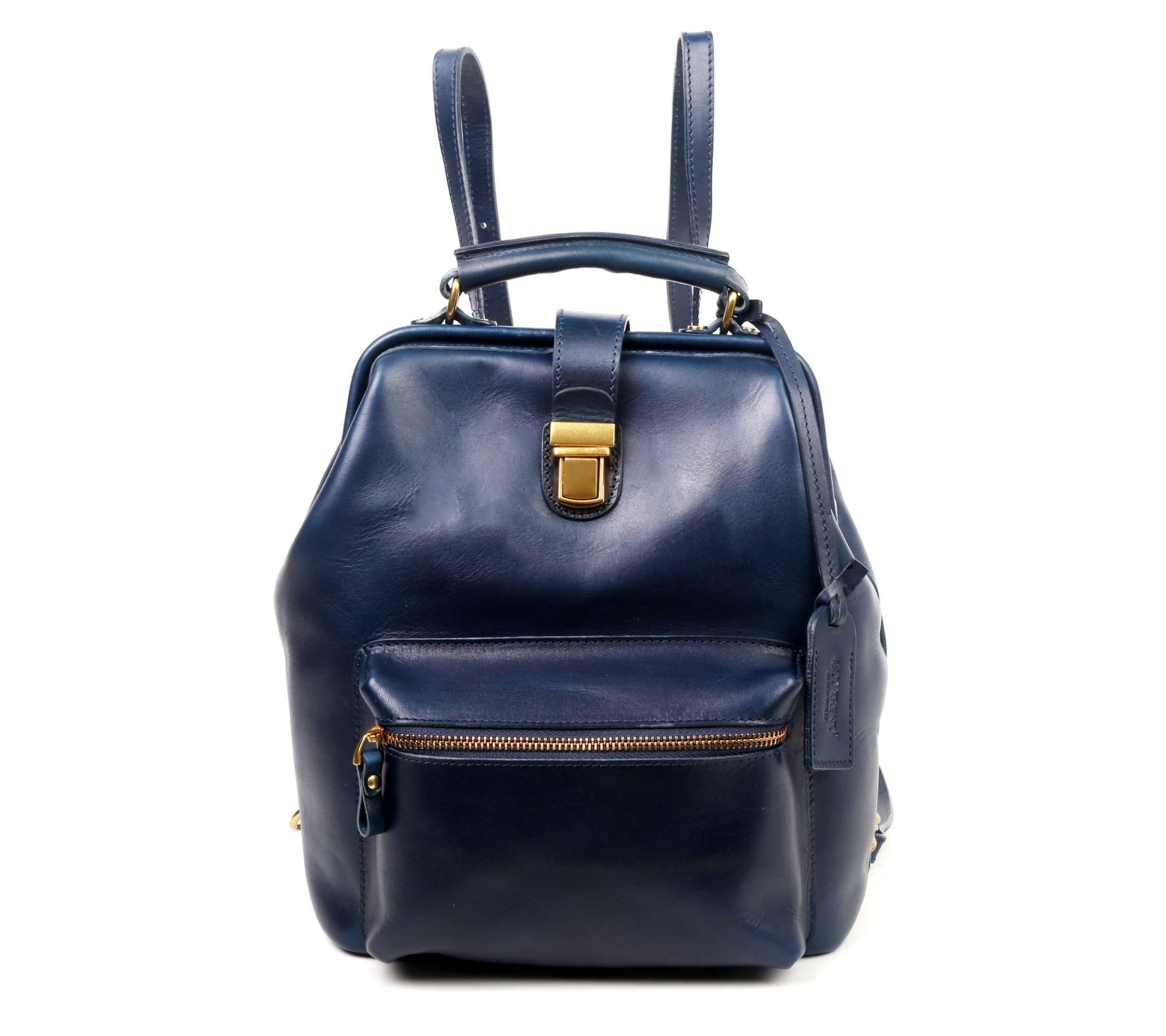 Old Trend Top Handle Doctor Leather Backpack w/Shoulder Strap