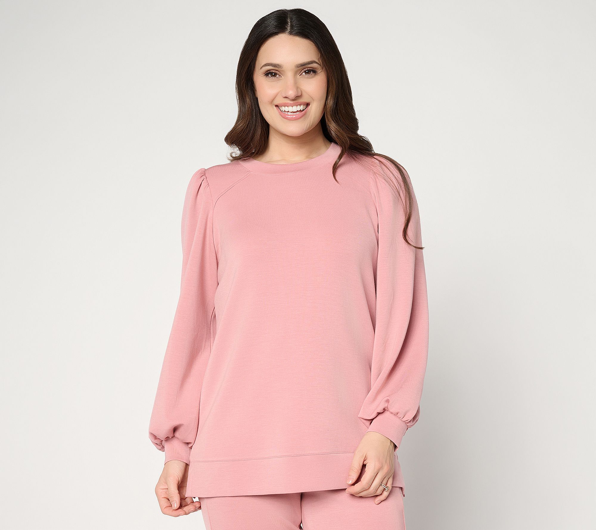 Belle by Kim Gravel Reg ScubaLuxe Mega Blouson Sleeve Top