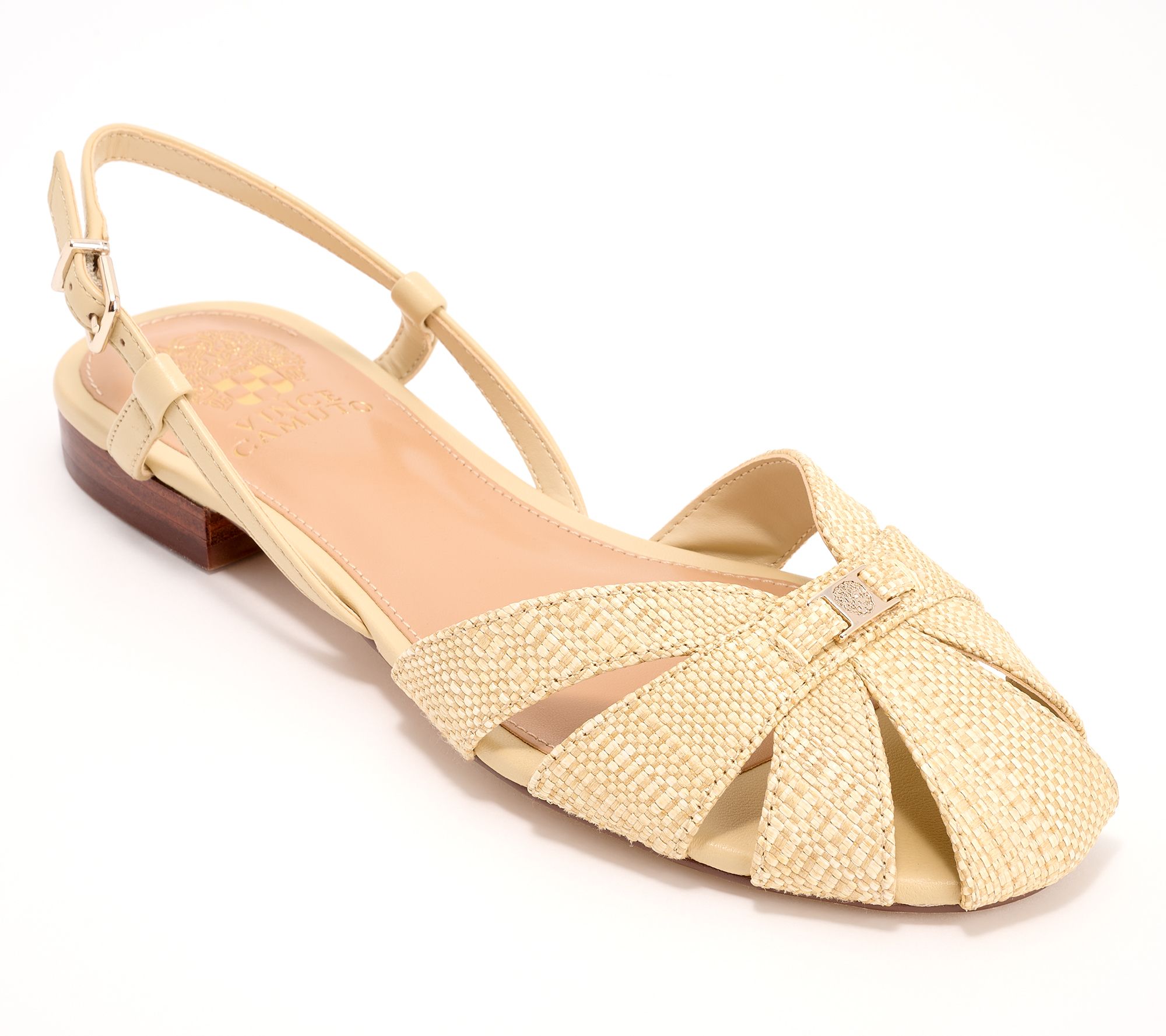 "As Is" Vince Camuto Raffia Slingback Fisherman Flats Cacey