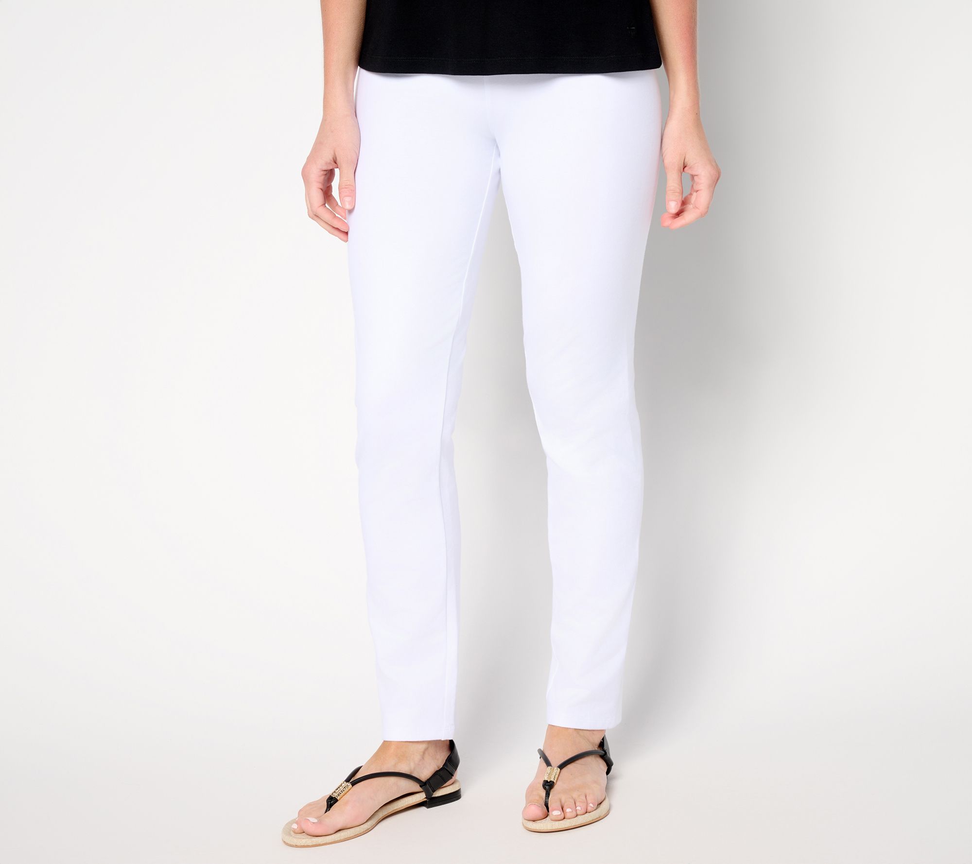 "As Is" Women with Control Tummy Control 86/14 Petite Slim Pants