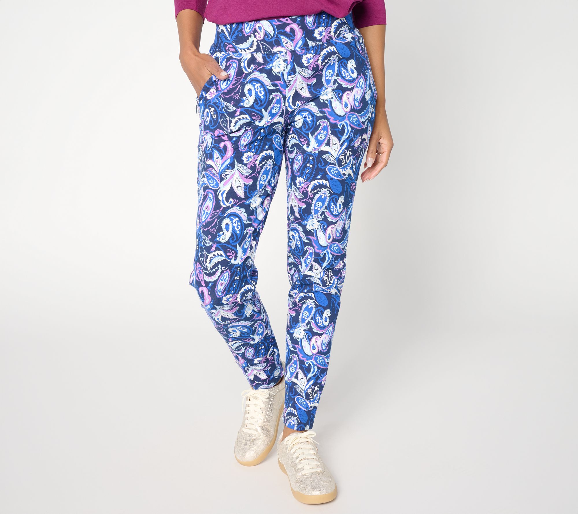 Denim & Co. Tall Duo Stretch Slim Leg Pants w/ Zip Pockets