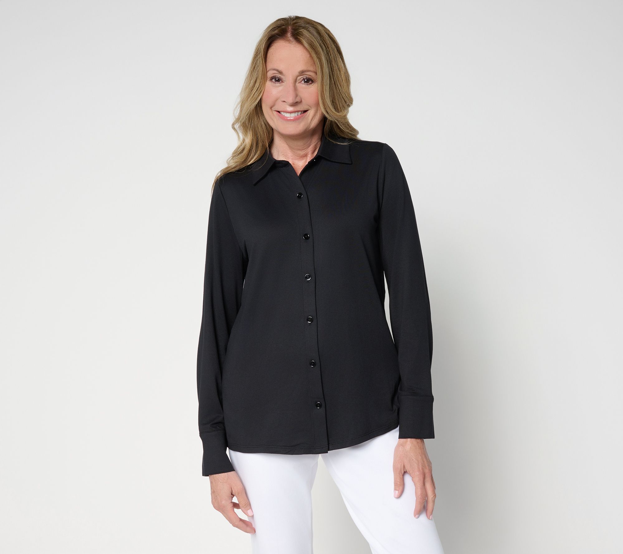 "As Is" Attitudes by Renee Yummy Jersey Knit Button Shirt