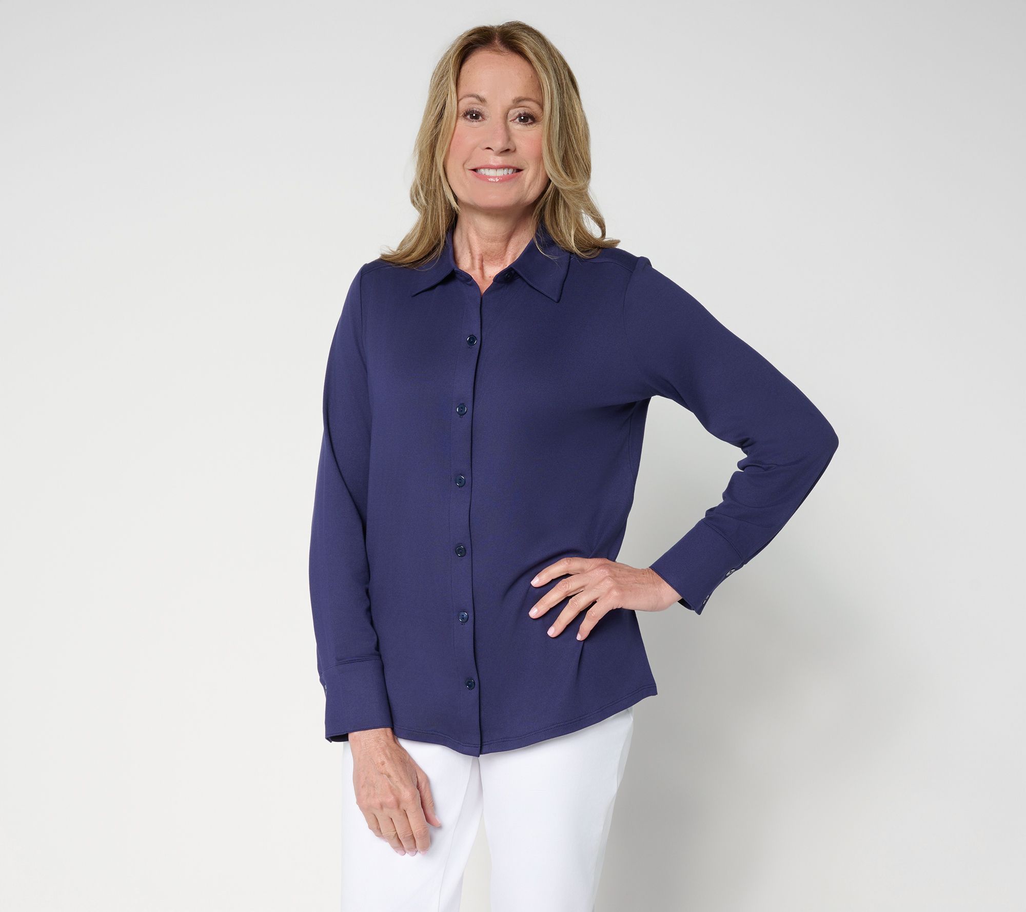 "As Is" Attitudes by Renee Yummy Jersey Knit Button Shirt