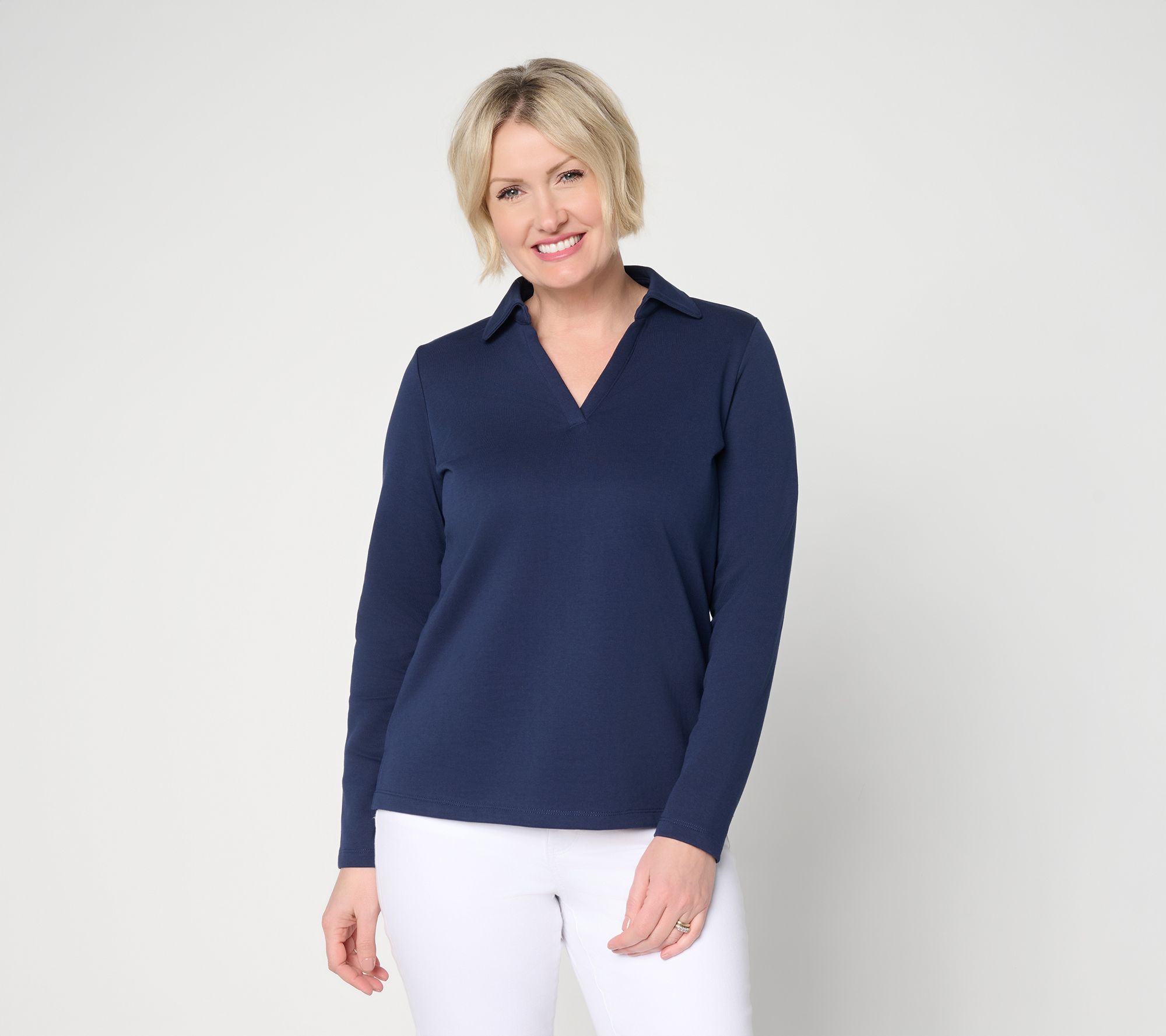 Belle Beach by Kim Gravel Seaside Sweats Johnny Collar Top
