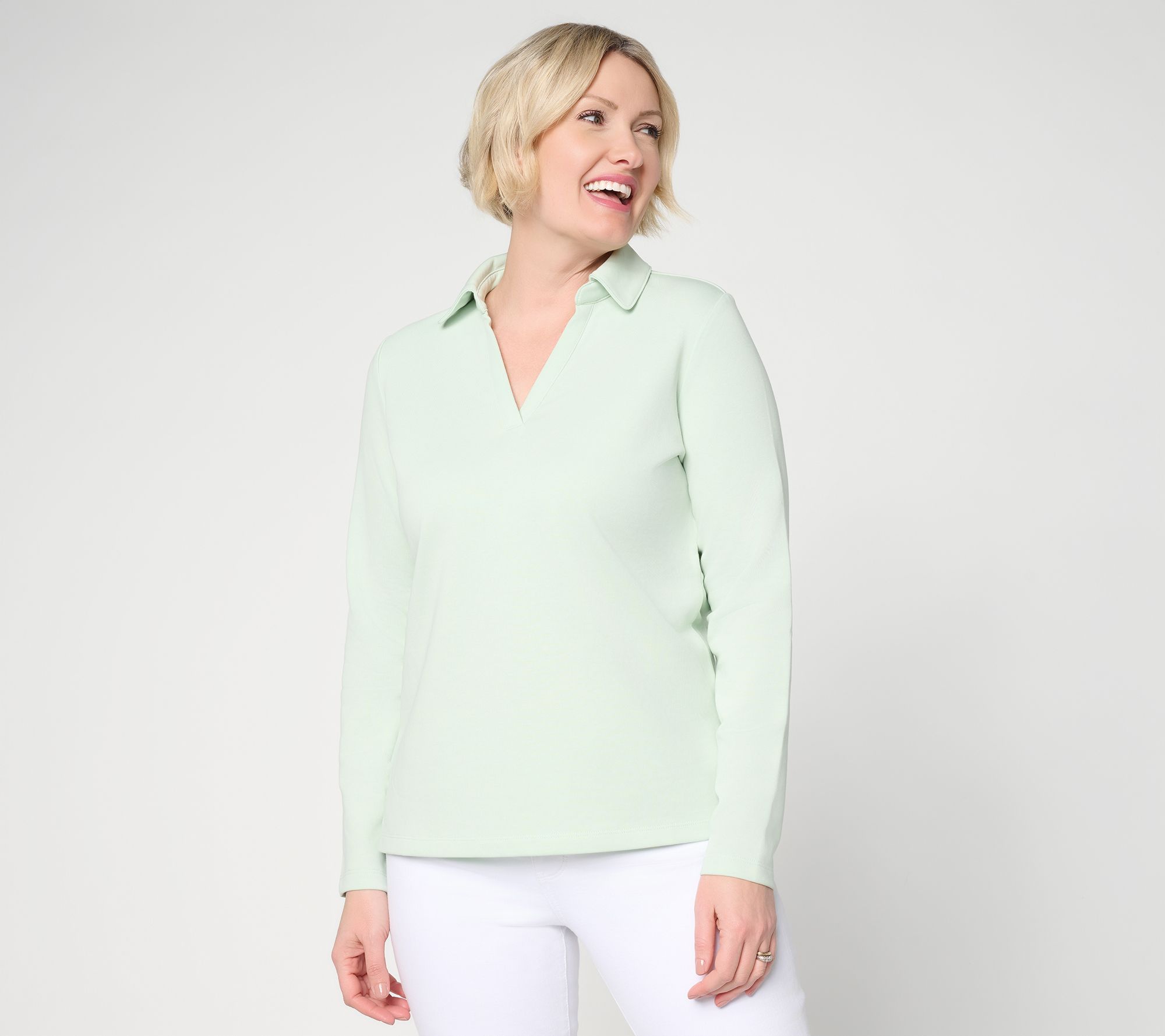 Belle Beach by Kim Gravel Seaside Sweats Johnny Collar Top