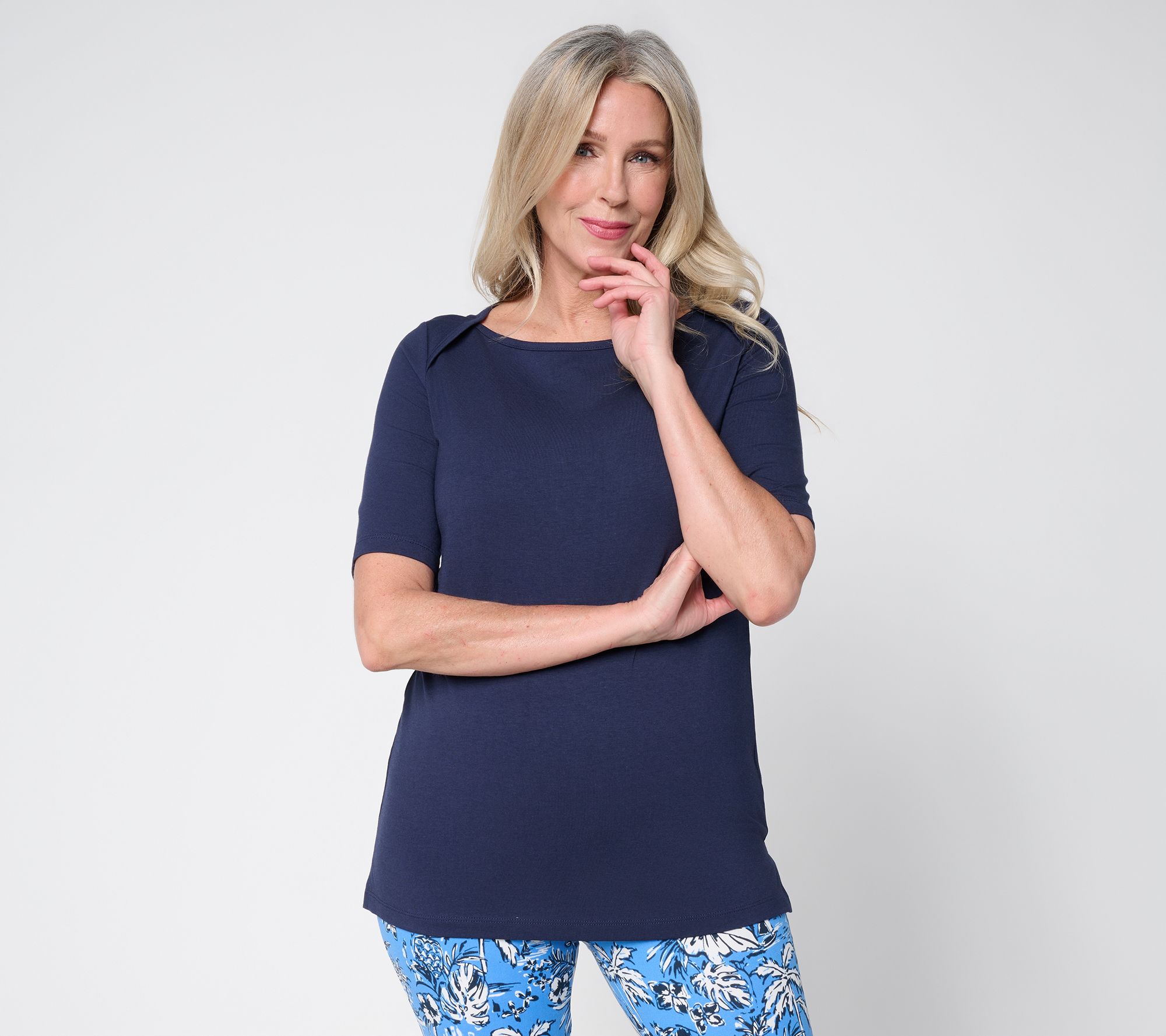 Belle by Kim Gravel Primabelle Knit Elbow Sleeve Top