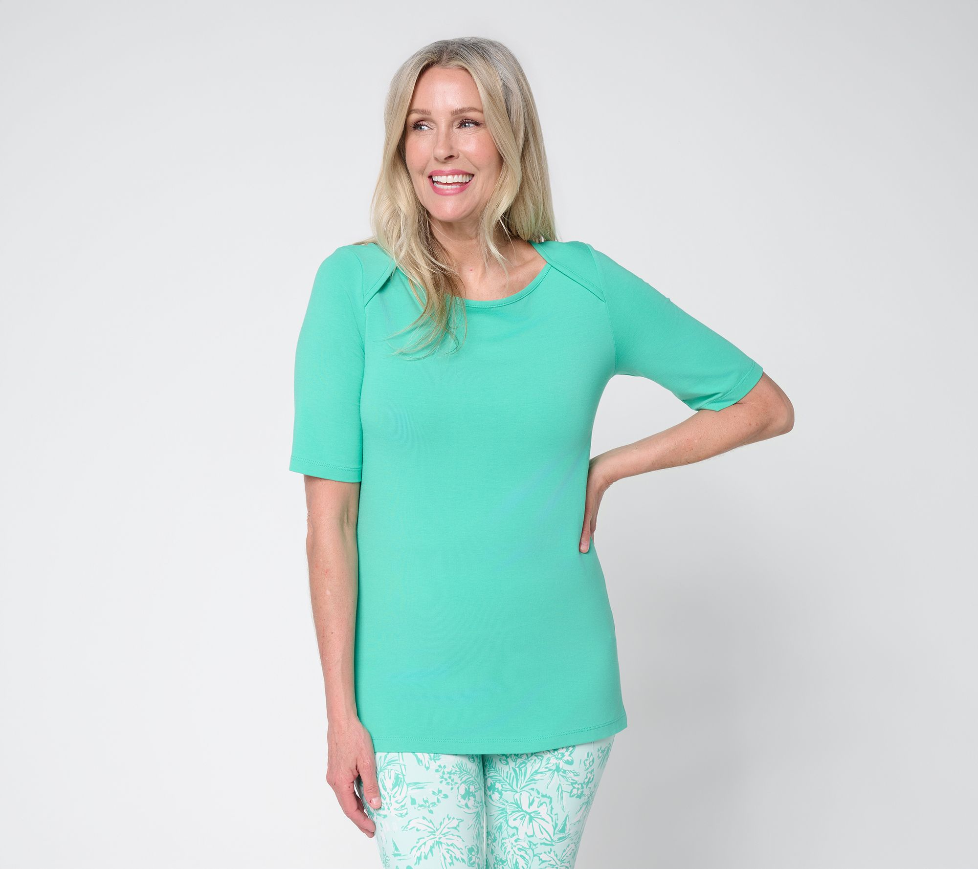 Belle by Kim Gravel Primabelle Knit Elbow Sleeve Top