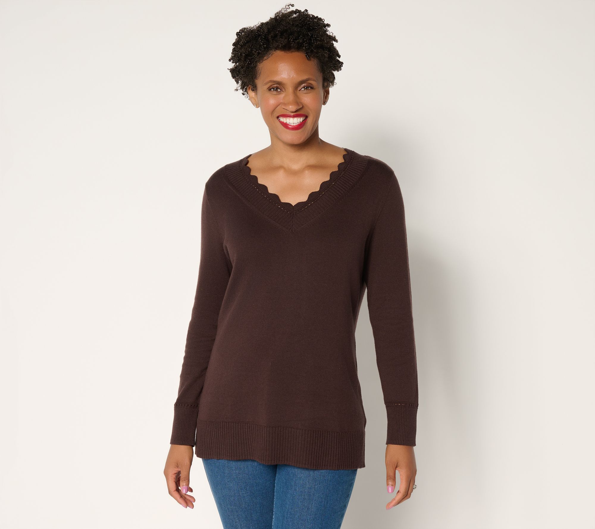 "As Is" BEAUTIFUL by Lawrence Zarian V-Neck Pullover Sweater