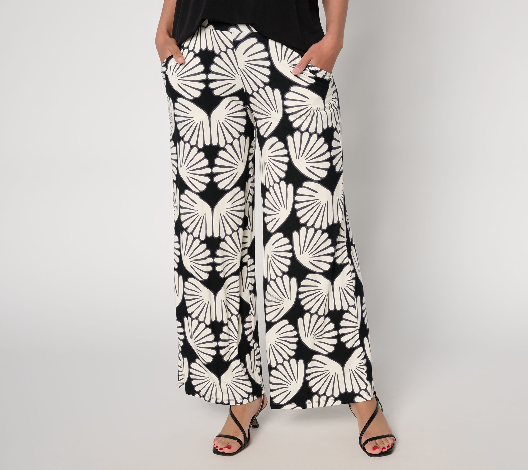 Susan Graver Petite Soleil Knit Printed Pant