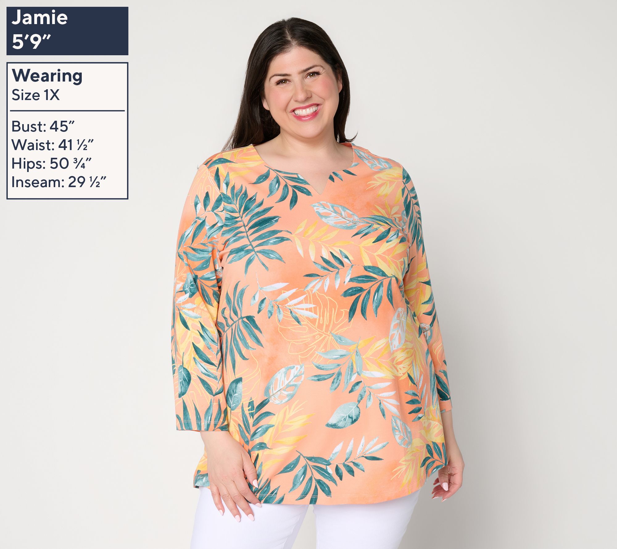 Denim & Co. Regular Printed So Soft Jersey Bracelet Sleeve Tunic