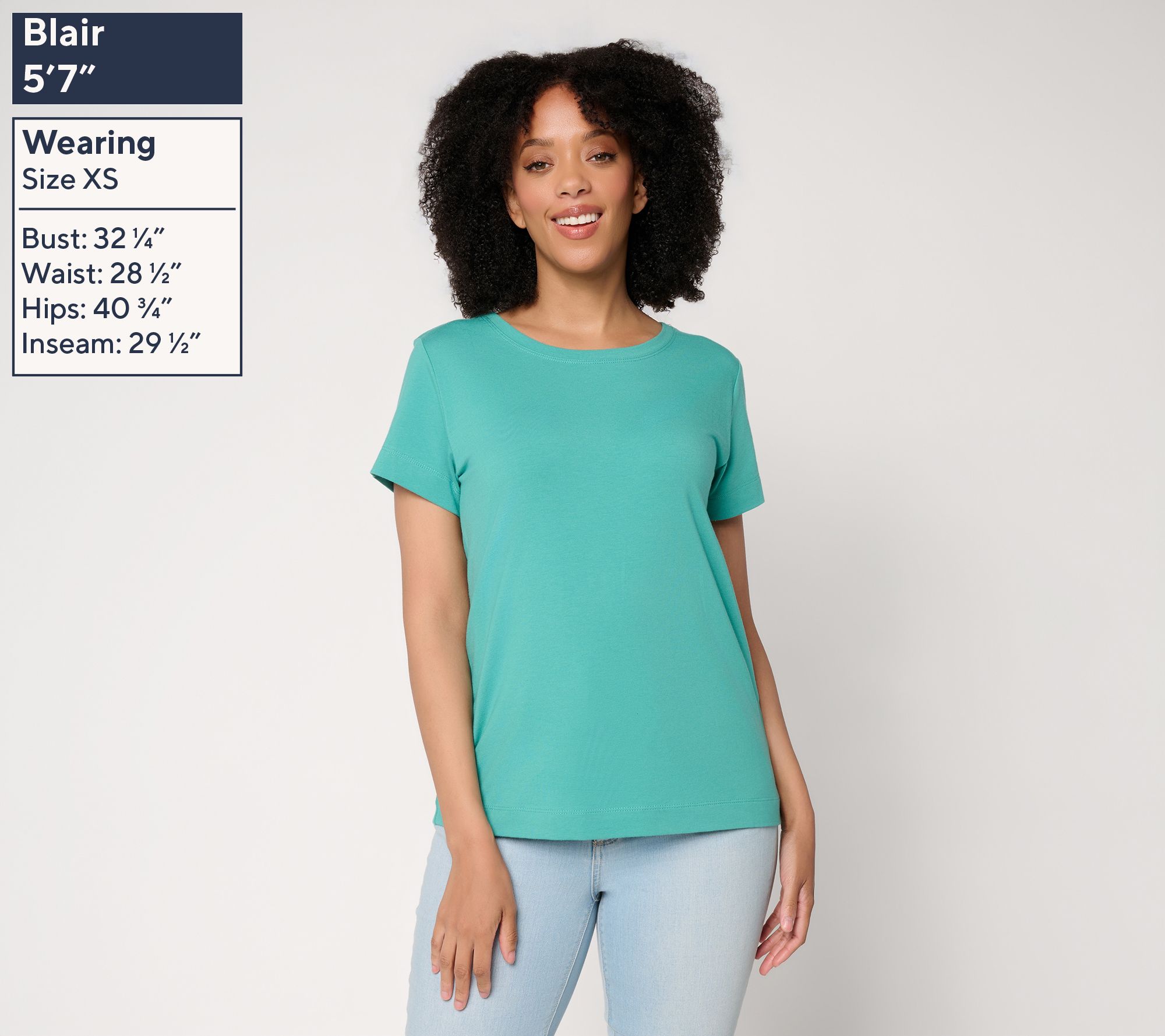Susan Graver Essentials Comfy Cotton Crew Neck Cap Sleeve Top