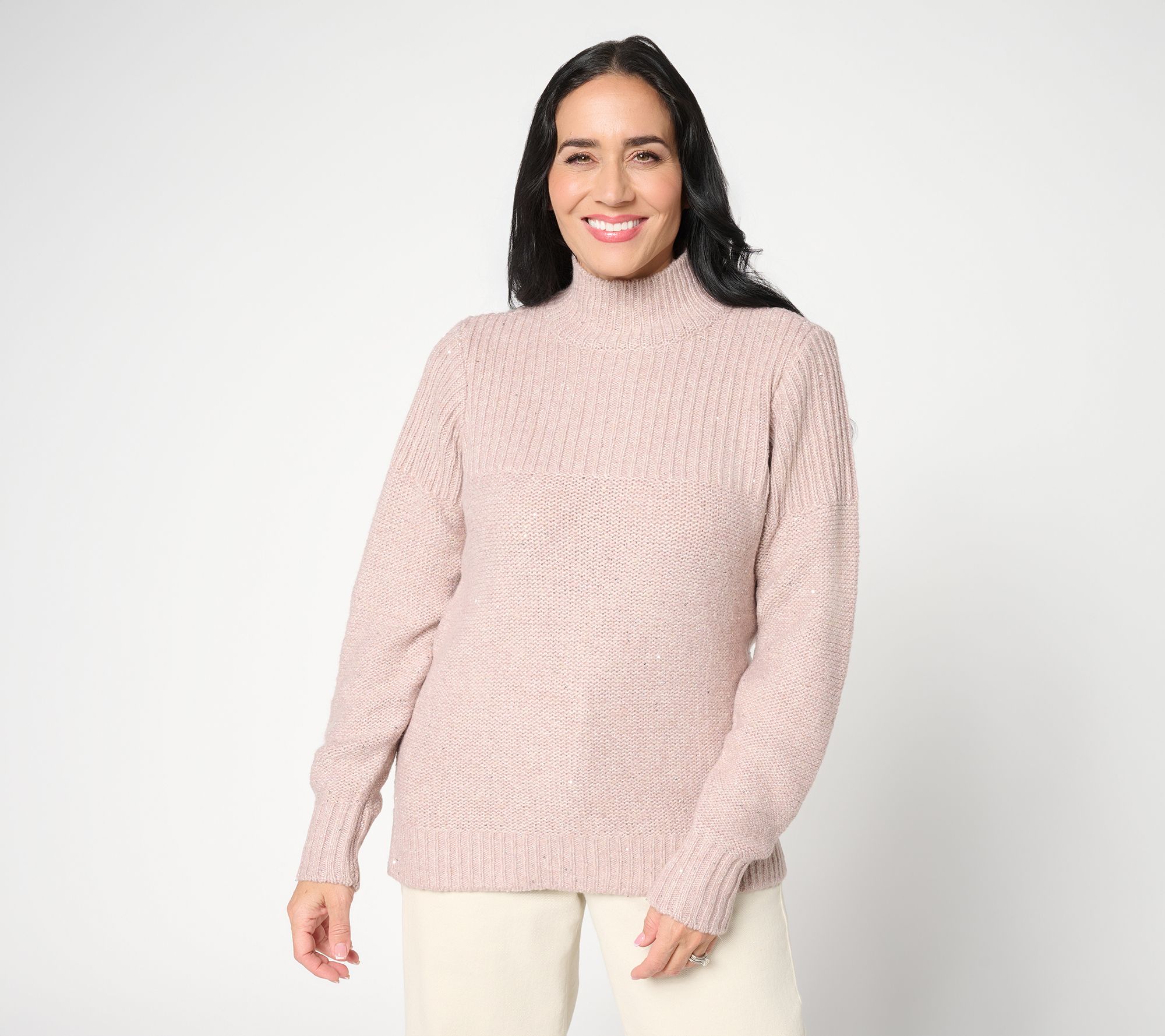 "As Is" Belle by Kim Gravel Just Enough Sparkle Mock Neck Sweater