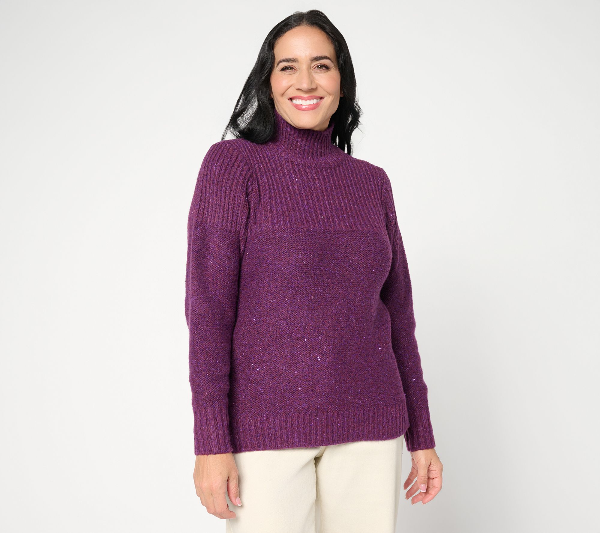 "As Is" Belle by Kim Gravel Just Enough Sparkle Mock Neck Sweater