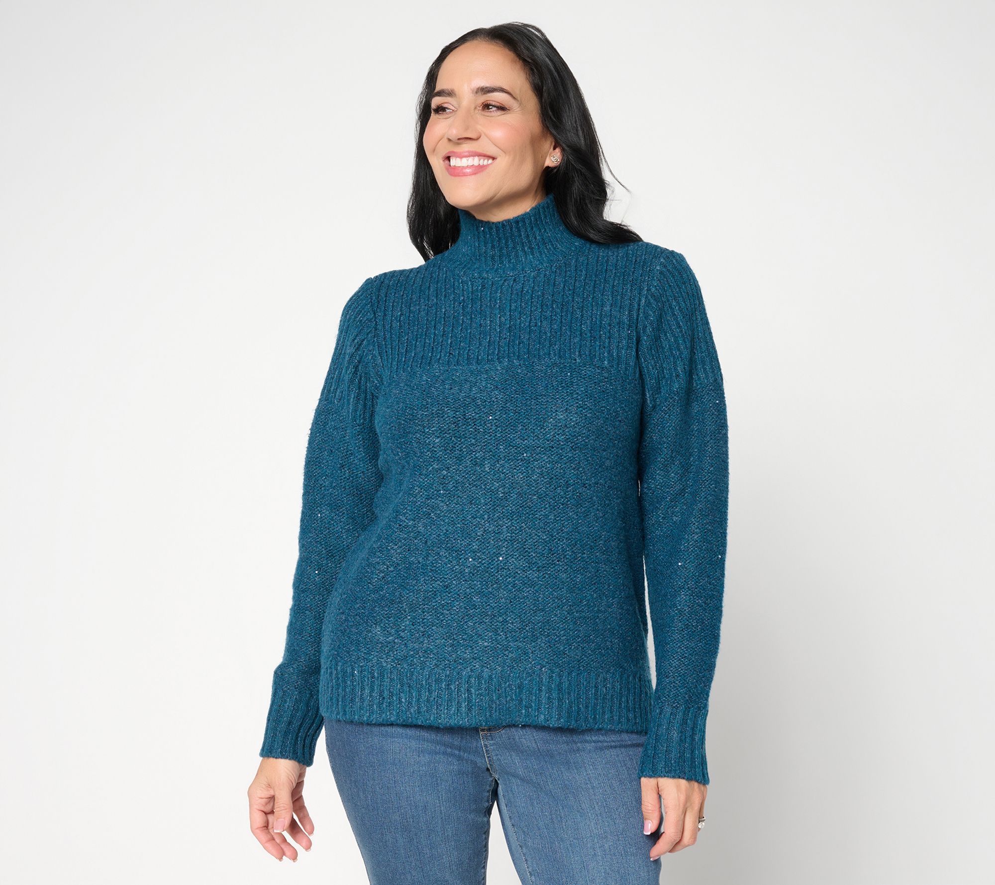 "As Is" Belle by Kim Gravel Just Enough Sparkle Mock Neck Sweater