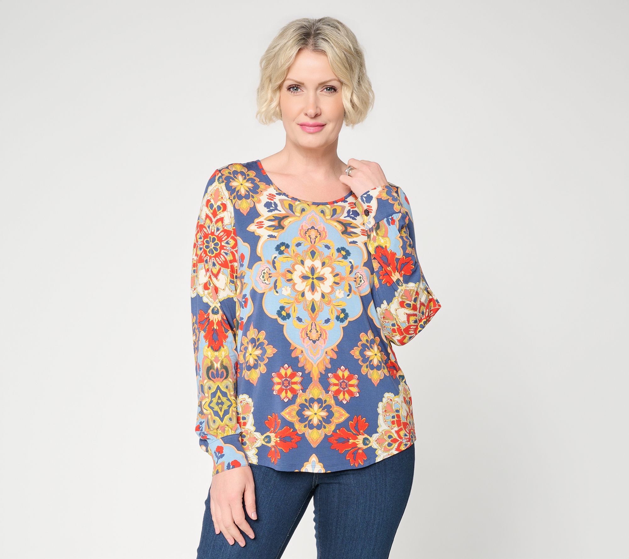 Belle Boho by Kim Gravel Rayon Spandex Desert Prism Top
