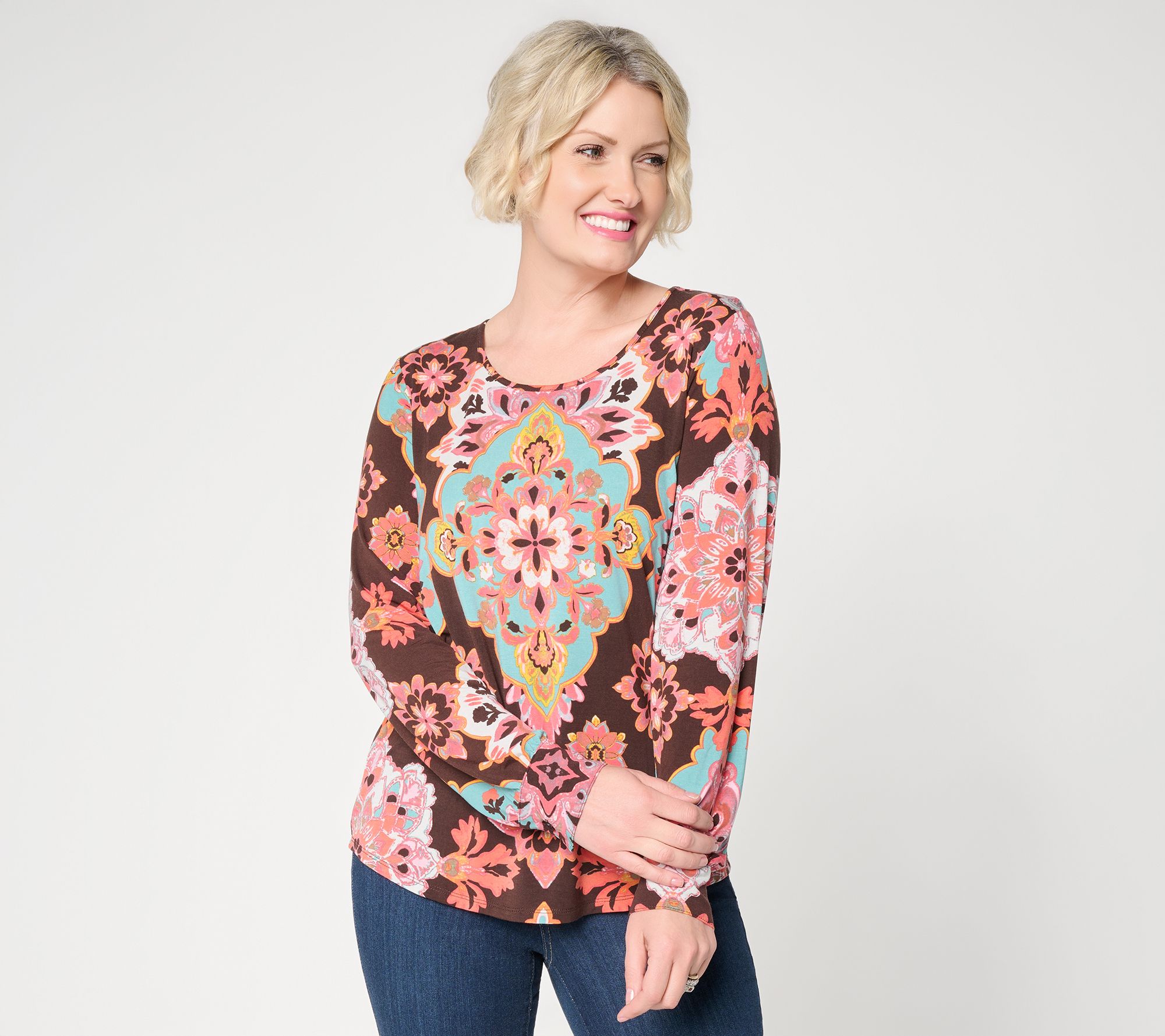 Belle Boho by Kim Gravel Rayon Spandex Desert Prism Top