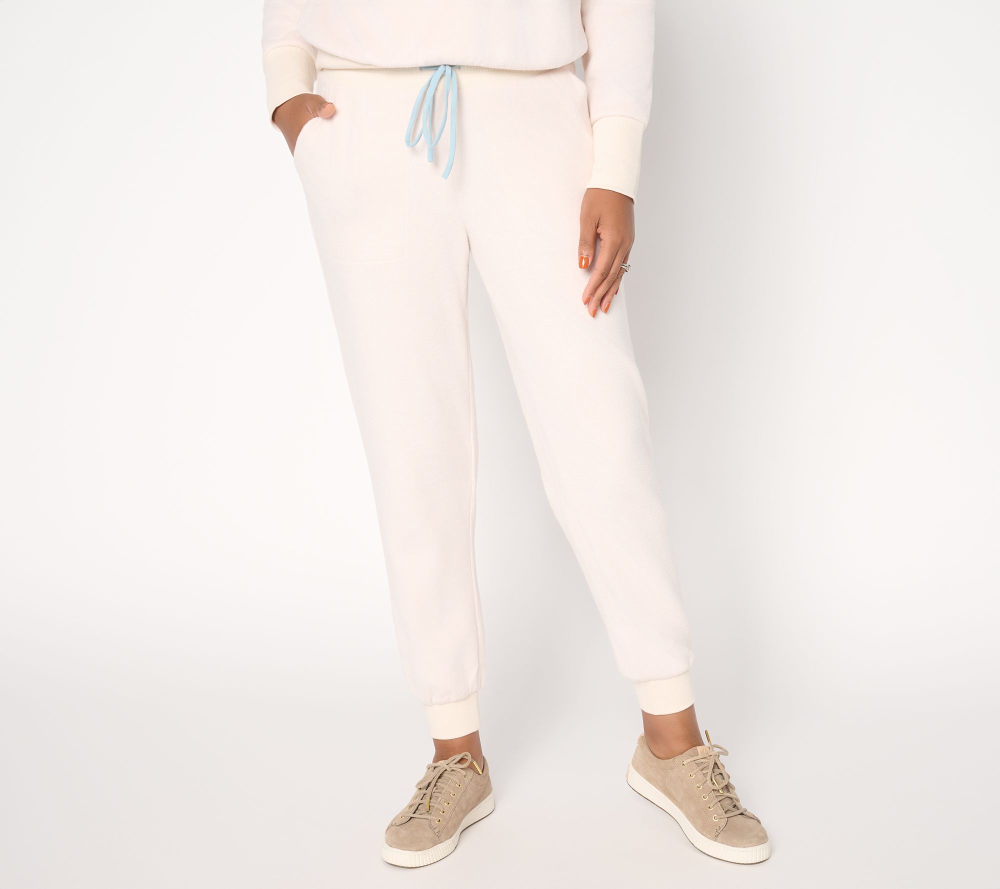"As Is" Mally Roncal Petite Cozy Plush Ankle Length Joggers