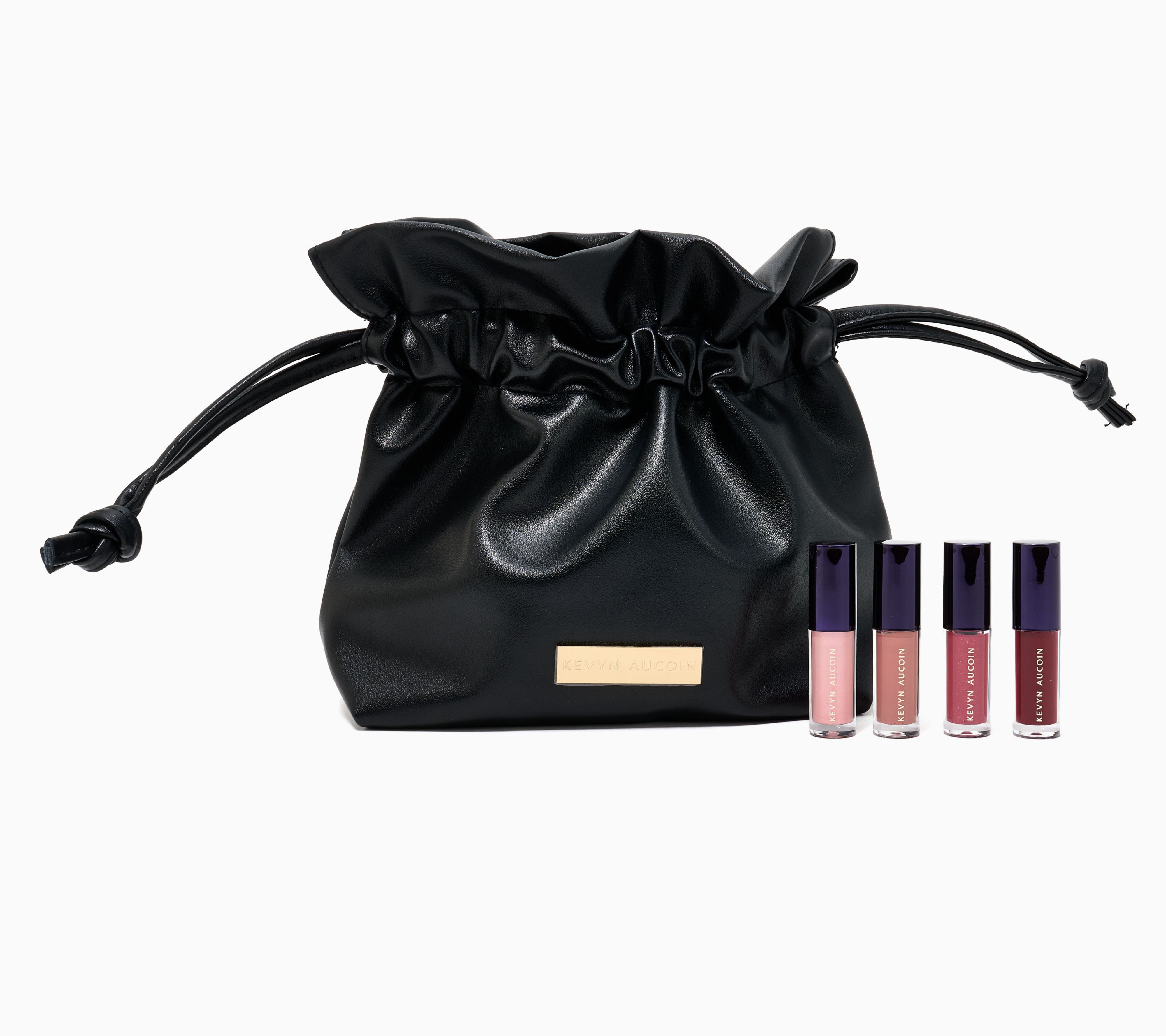 Kevyn Aucoin 4pc Mini Celestial Lip Gloss Set with Bag