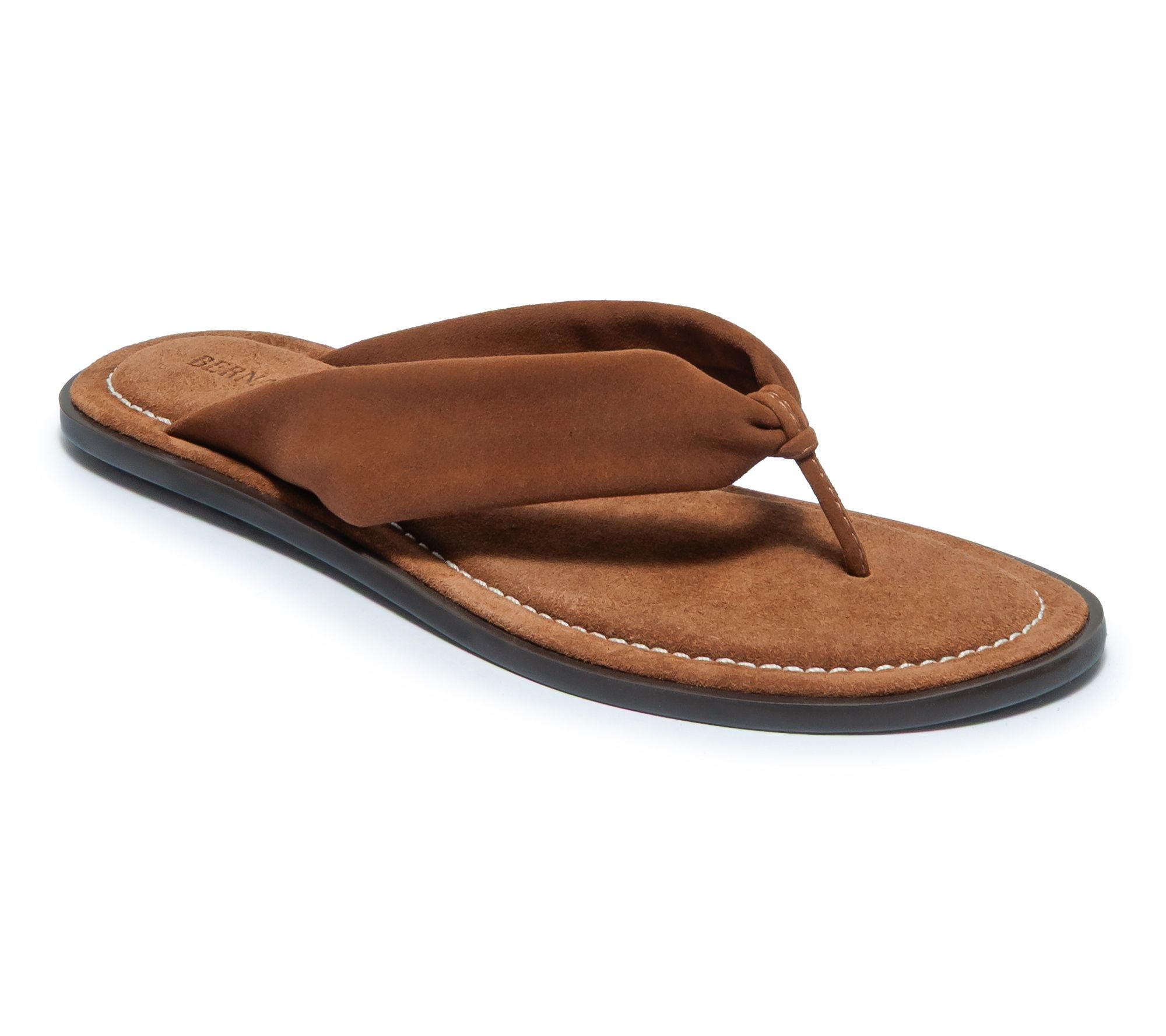 Bernardo Suede Thong Sandal - Salt