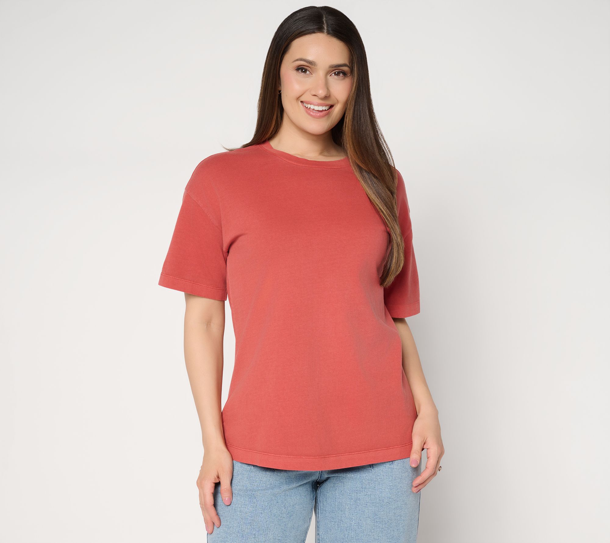 "As Is" LOGO by Lori Goldstein Cotton Elbow Sleeve Everyday Boyfriend Tee