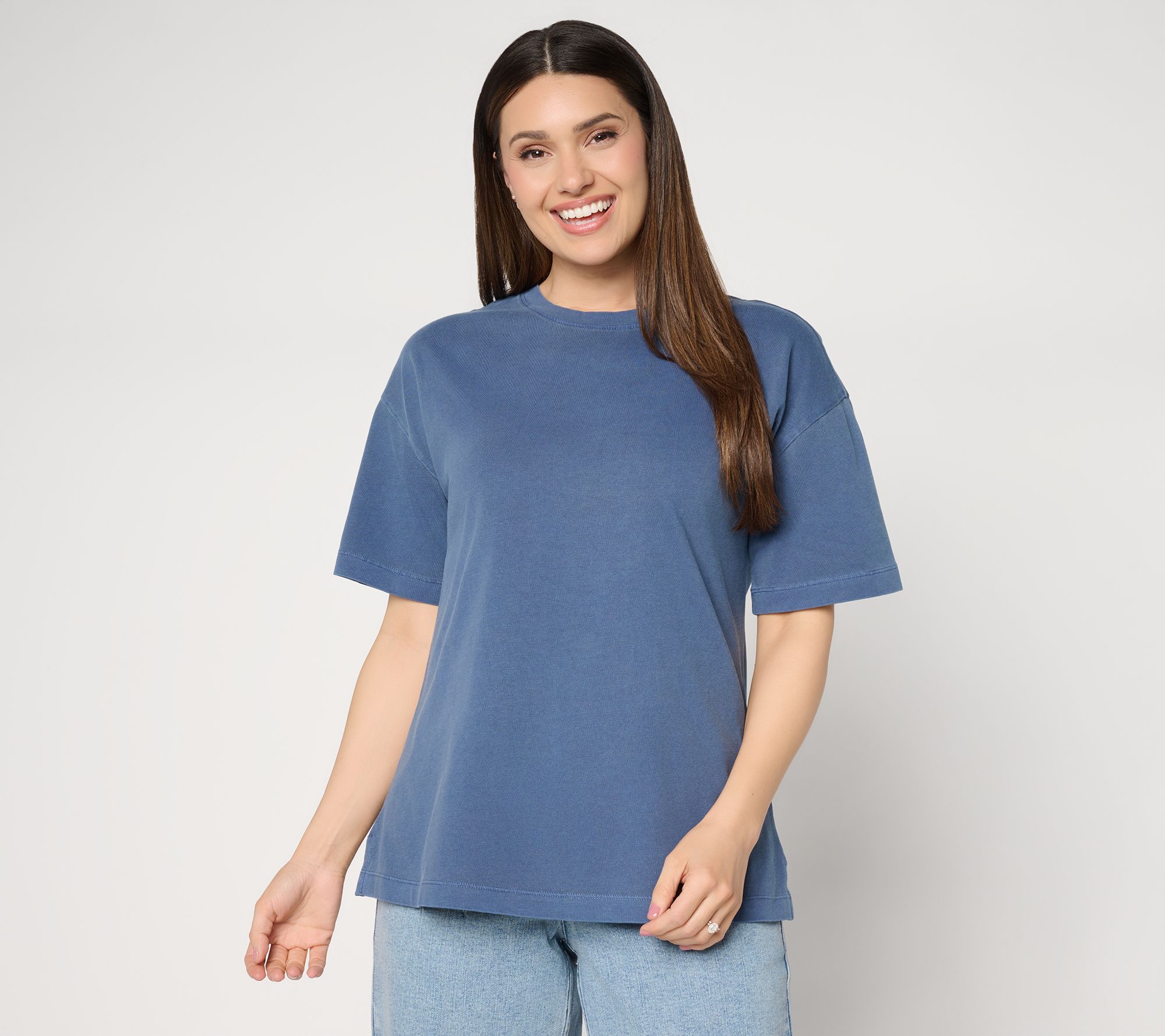 "As Is" LOGO by Lori Goldstein Cotton Elbow Sleeve Everyday Boyfriend Tee