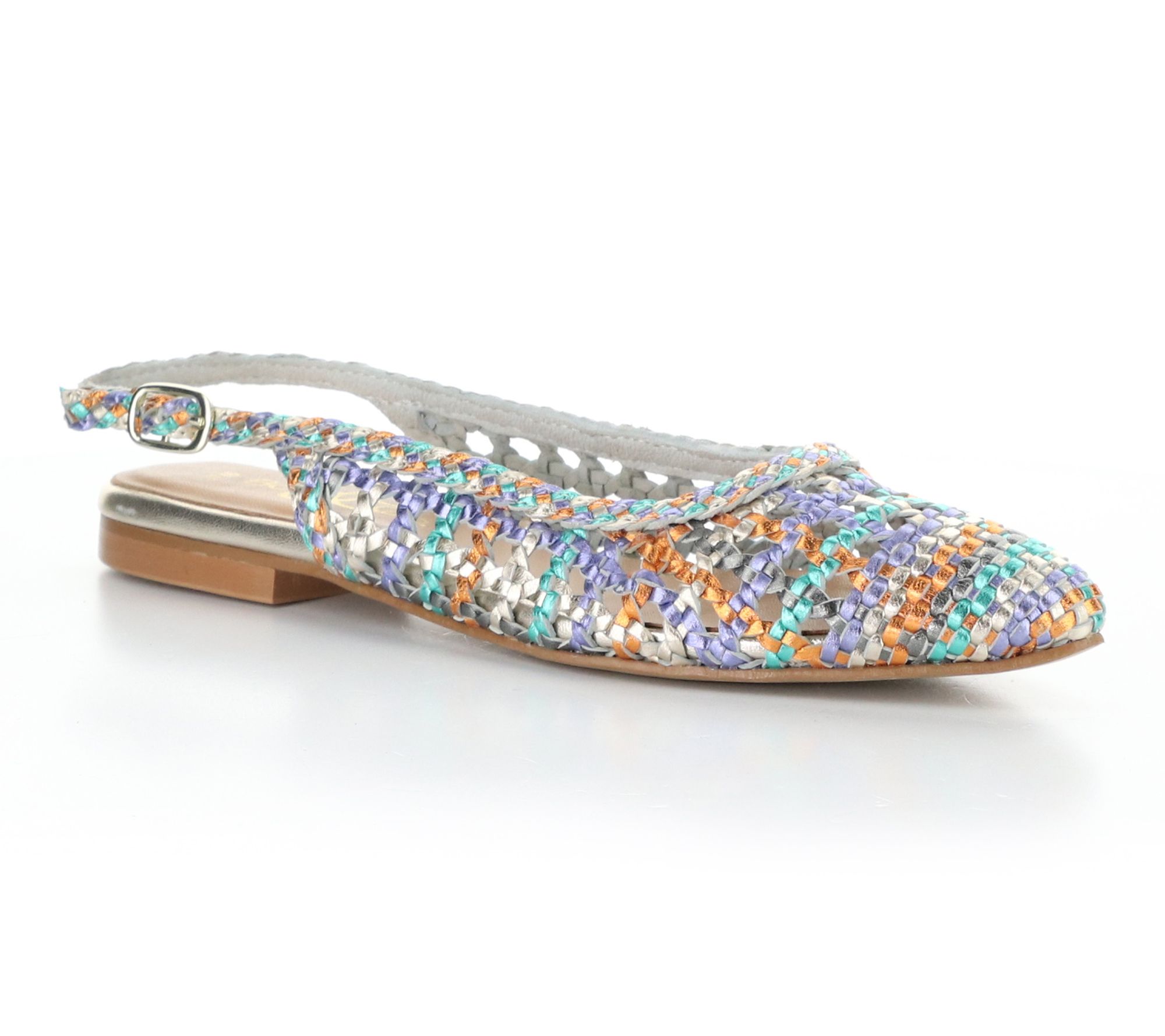 Bos. & Co. Woven Leather Buckle Flats - Willow
