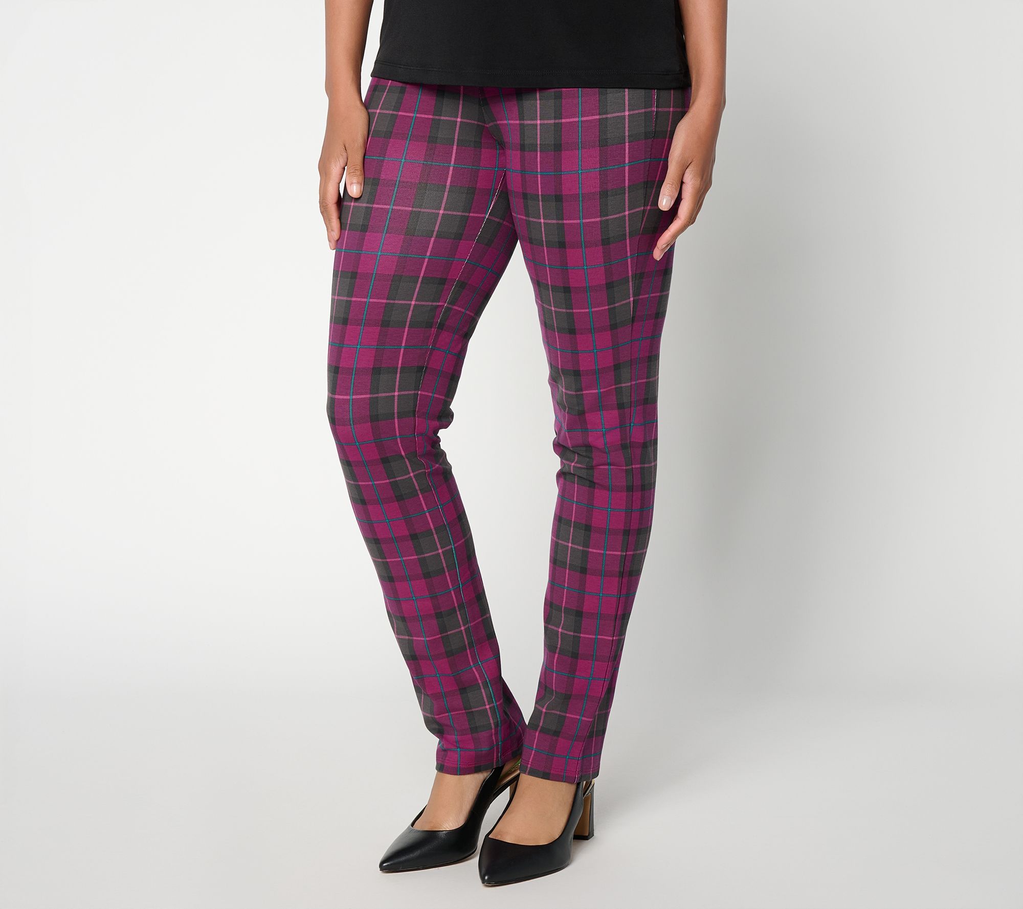 Women with Control Petite Printed Cotton Span Jersey Icon Pant