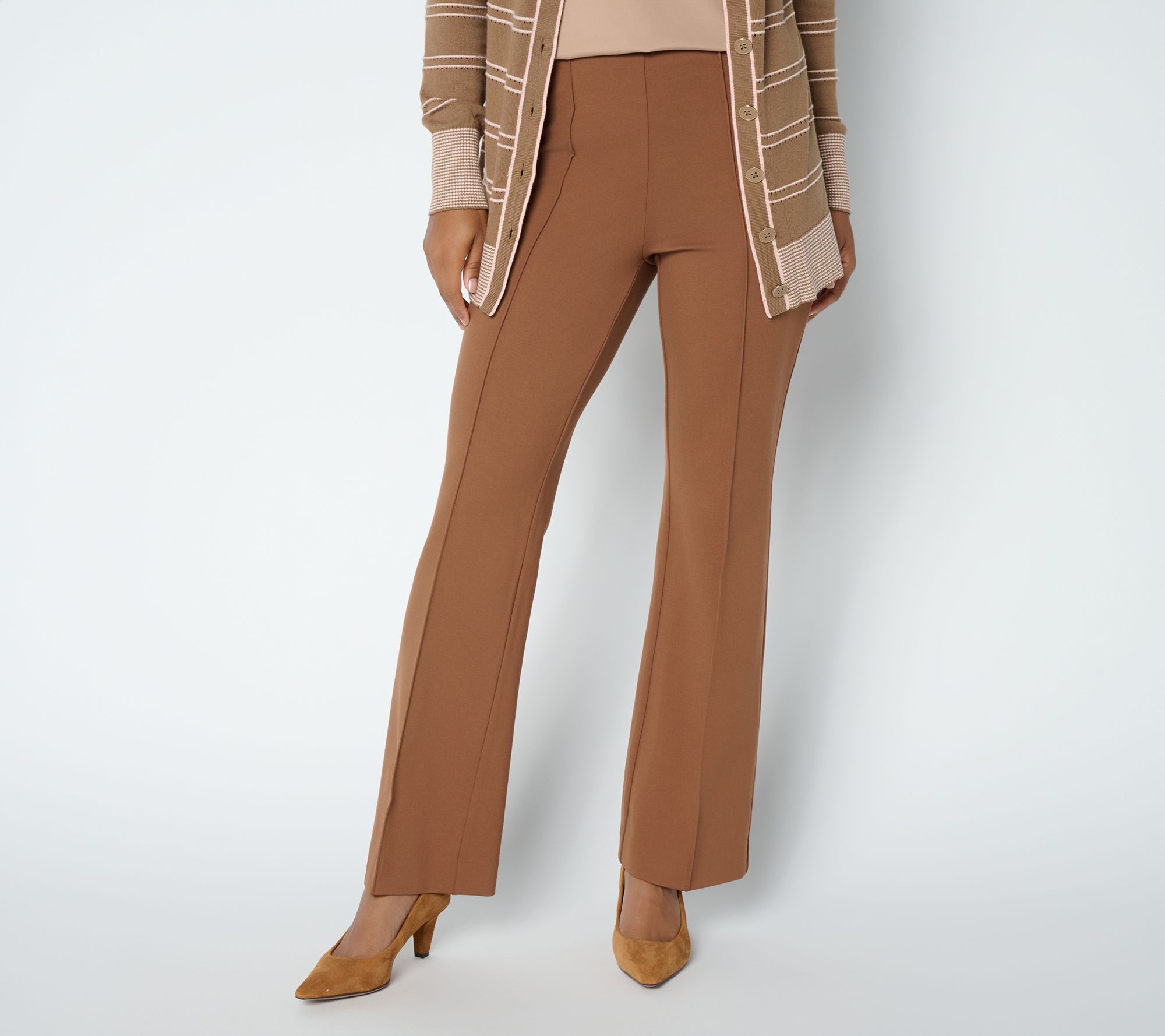  Susan Graver Regular Smart Ponte 350 Hollywood Waist Boot Cut Pants