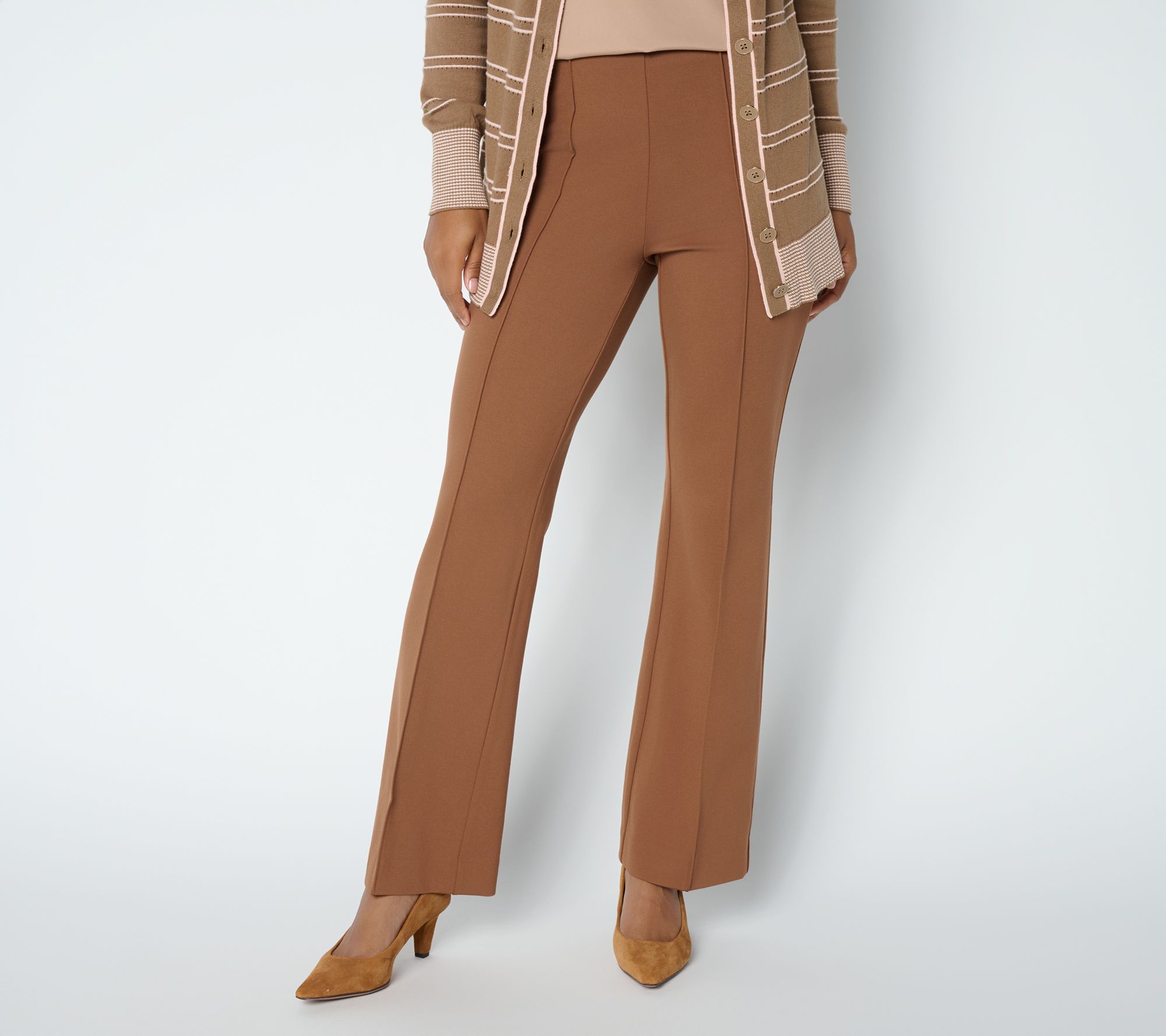 Susan Graver Regular Smart Ponte 350 Hollywood Waist Boot Cut Pants