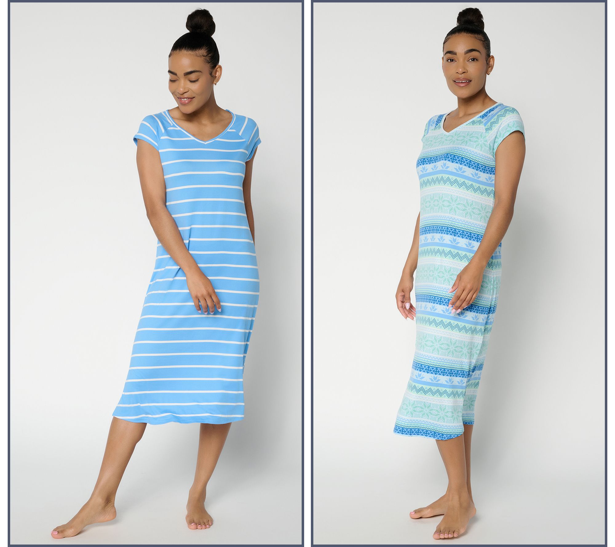 "As Is" MUK LUKS Cloud Knit 2 Pack Short Sleeve Dresses