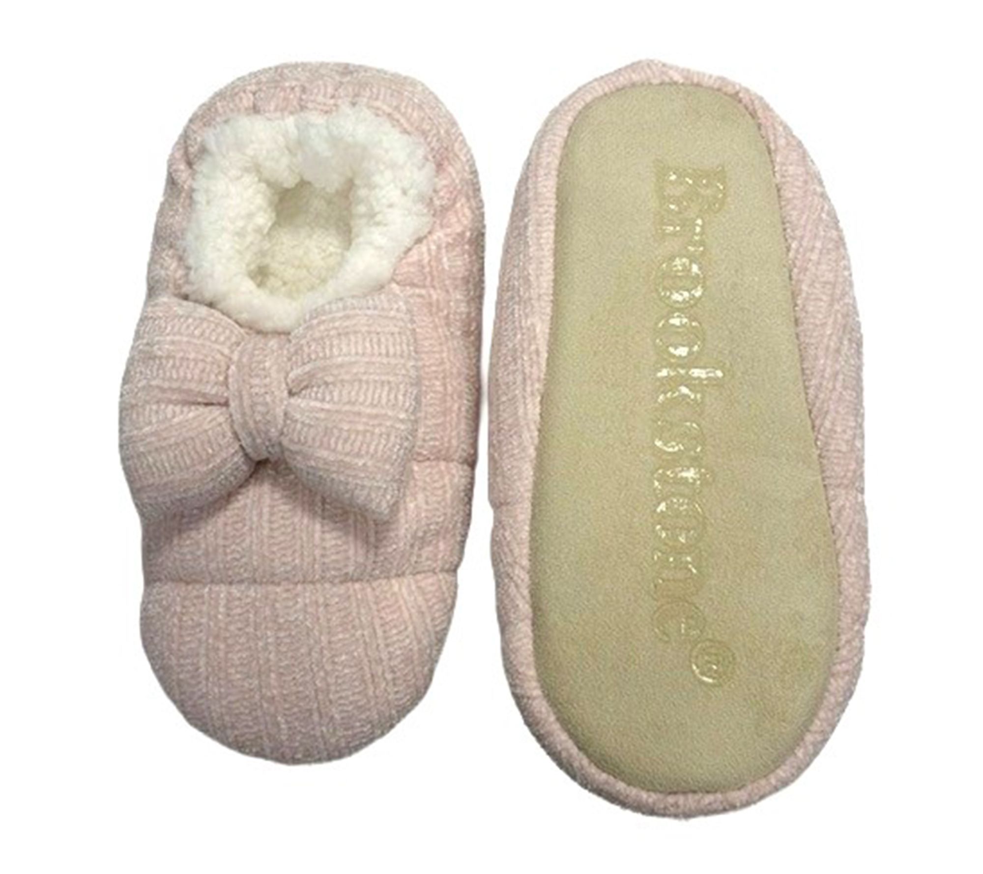 Brookstone Chenille Bow Slipper Sock