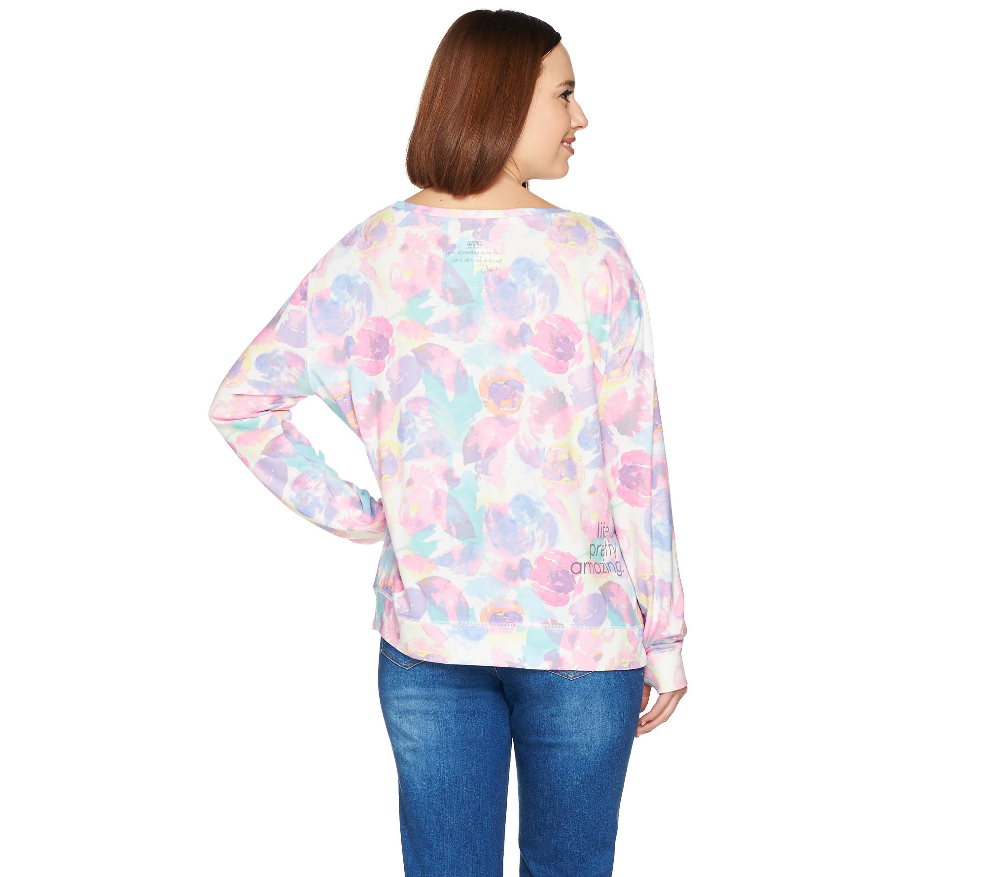 Peace Love World Long Sleeve Comfy Knit Scoop Neck Top