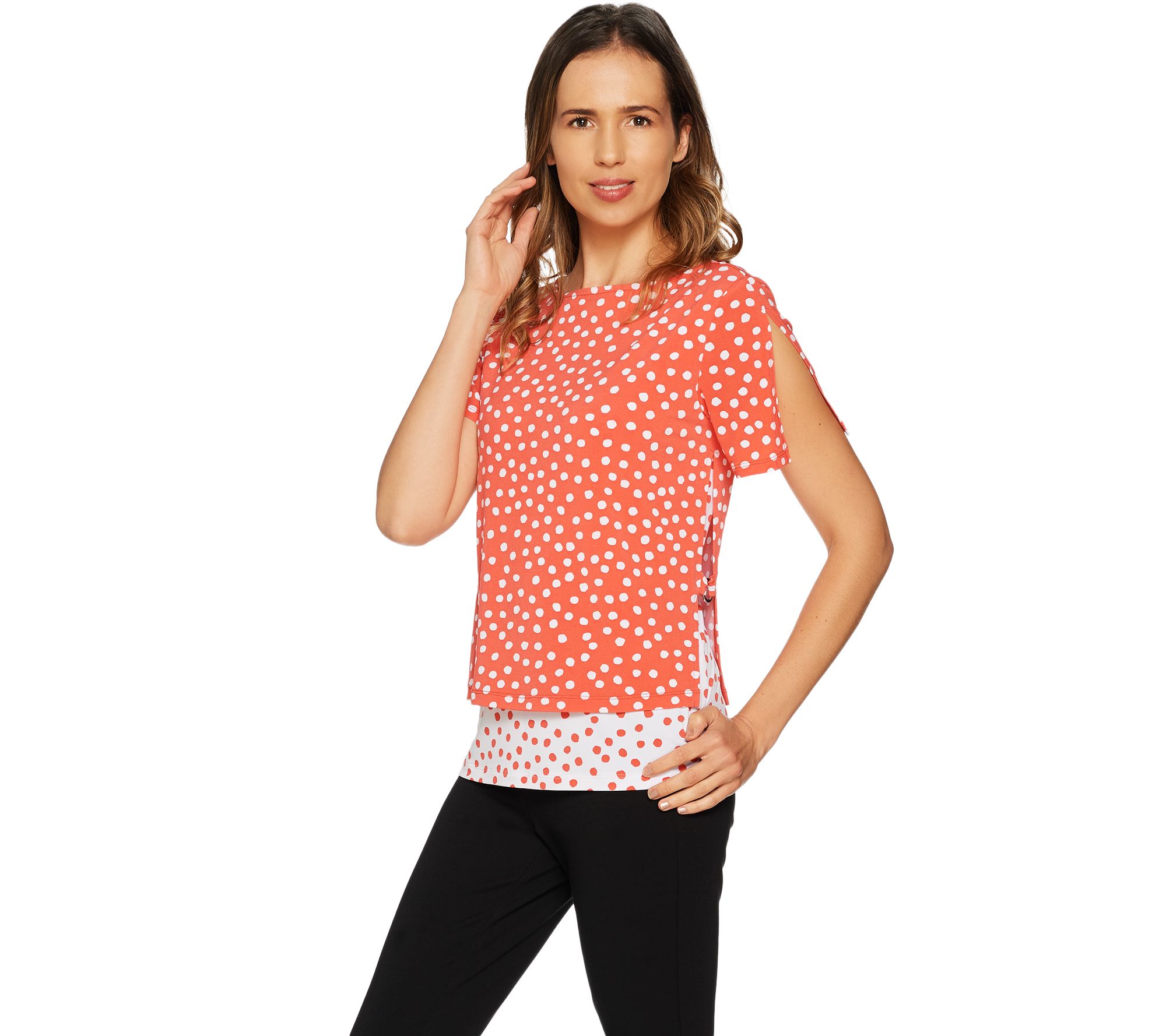 qvc susan graver polka dot top