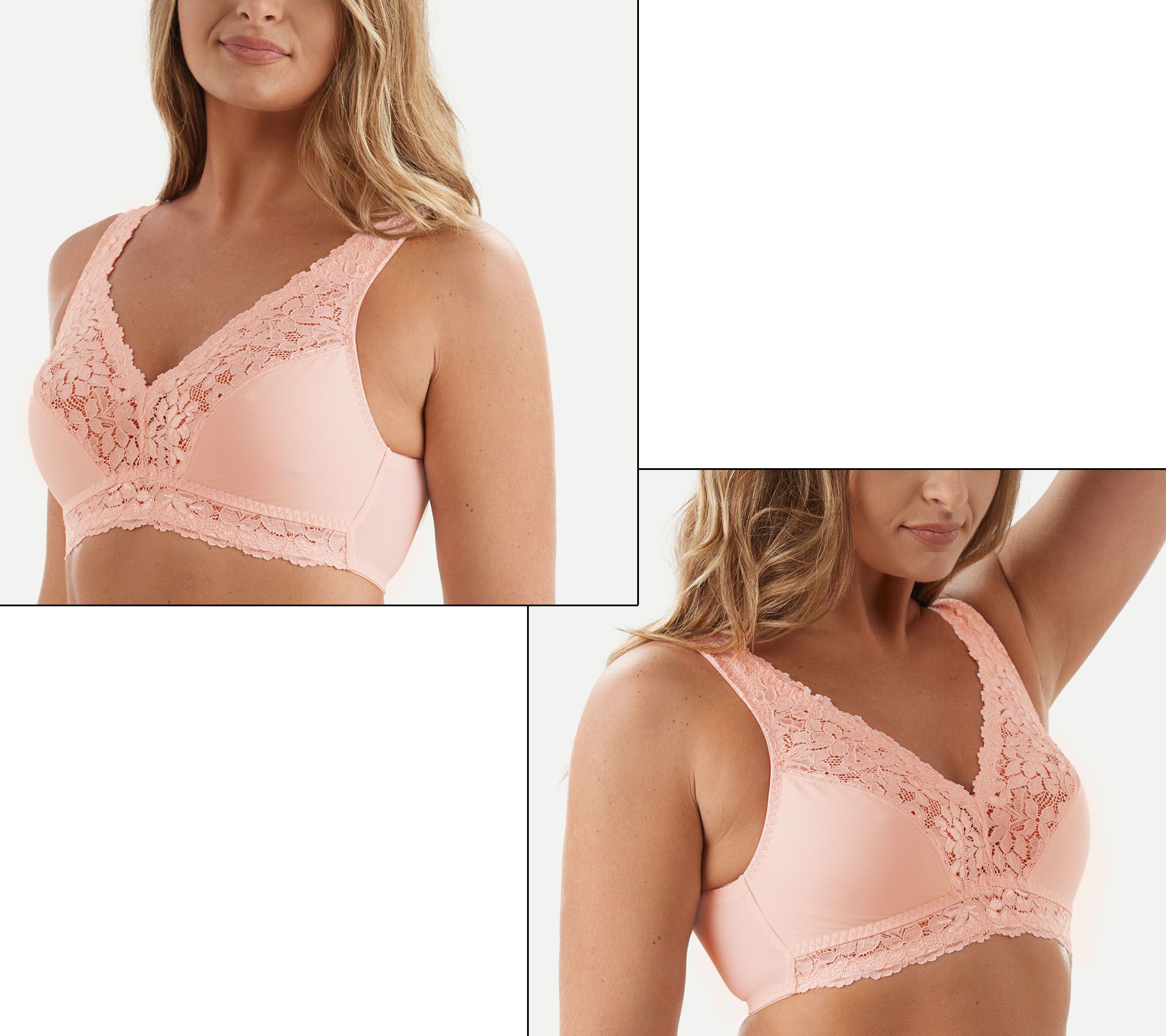 Breezies~Set of 2~Soft Support Lace Wirefree Bras