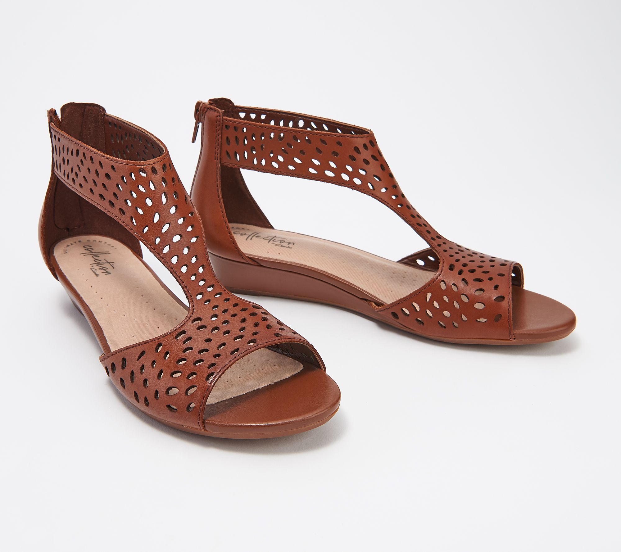 clarks wedge sandals qvc