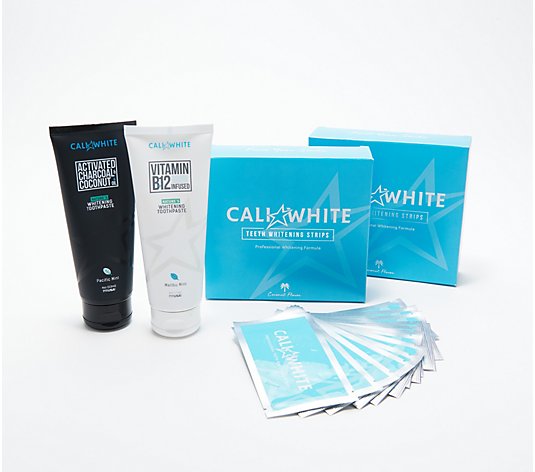 Cali White B12 & Charcoal Toothpastes with Whitening Strips, 28-ct