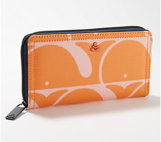 Orla Kiely Coated Canvas Zip Around Wallet- Forget Me Not