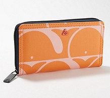  Orla Kiely Coated Canvas Zip Around Wallet- Forget Me Not - A396231