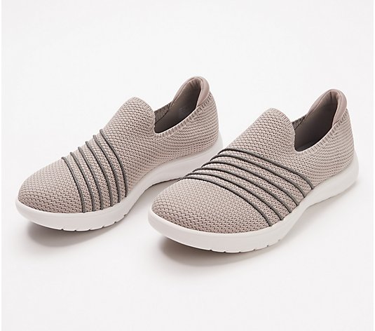 Clarks Cloudsteppers Washable Knit Slip-Ons - Adella Step - QVC.com