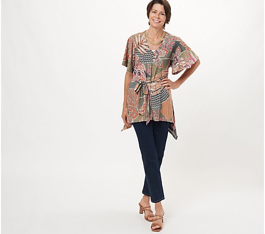 Attitudes by Renee Como Jersey Butterfly Sleeve Tunic