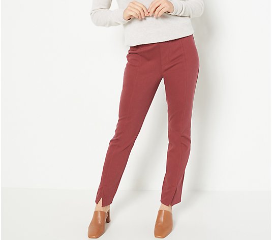 Isaac Mizrahi Live! Regular Full-Length Knit Jeans with Vent Detail