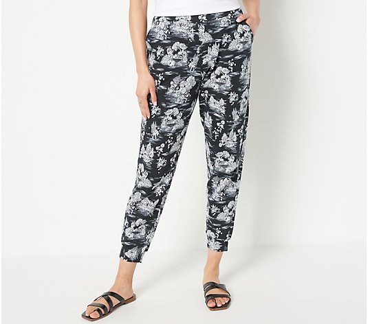 LOGO Lounge by Lori Goldstein Regular Floral Print French Terry Joggers